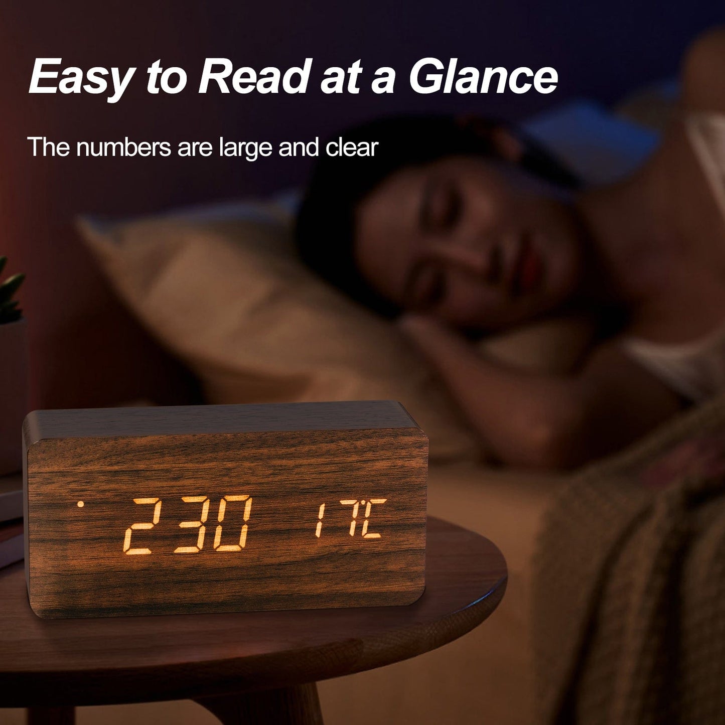 Living Today Gifts and Novelties Sound Control Digital Alarm Clock & Thermometer