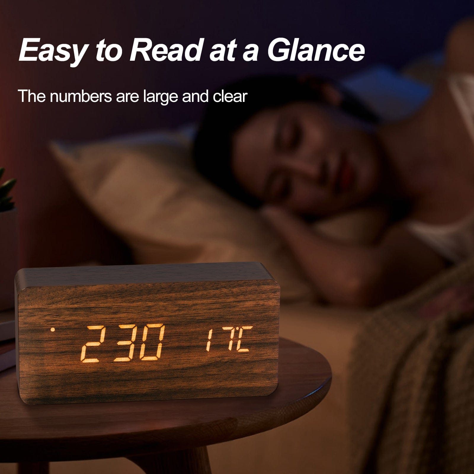 Living Today Gifts and Novelties Sound Control Digital Alarm Clock & Thermometer