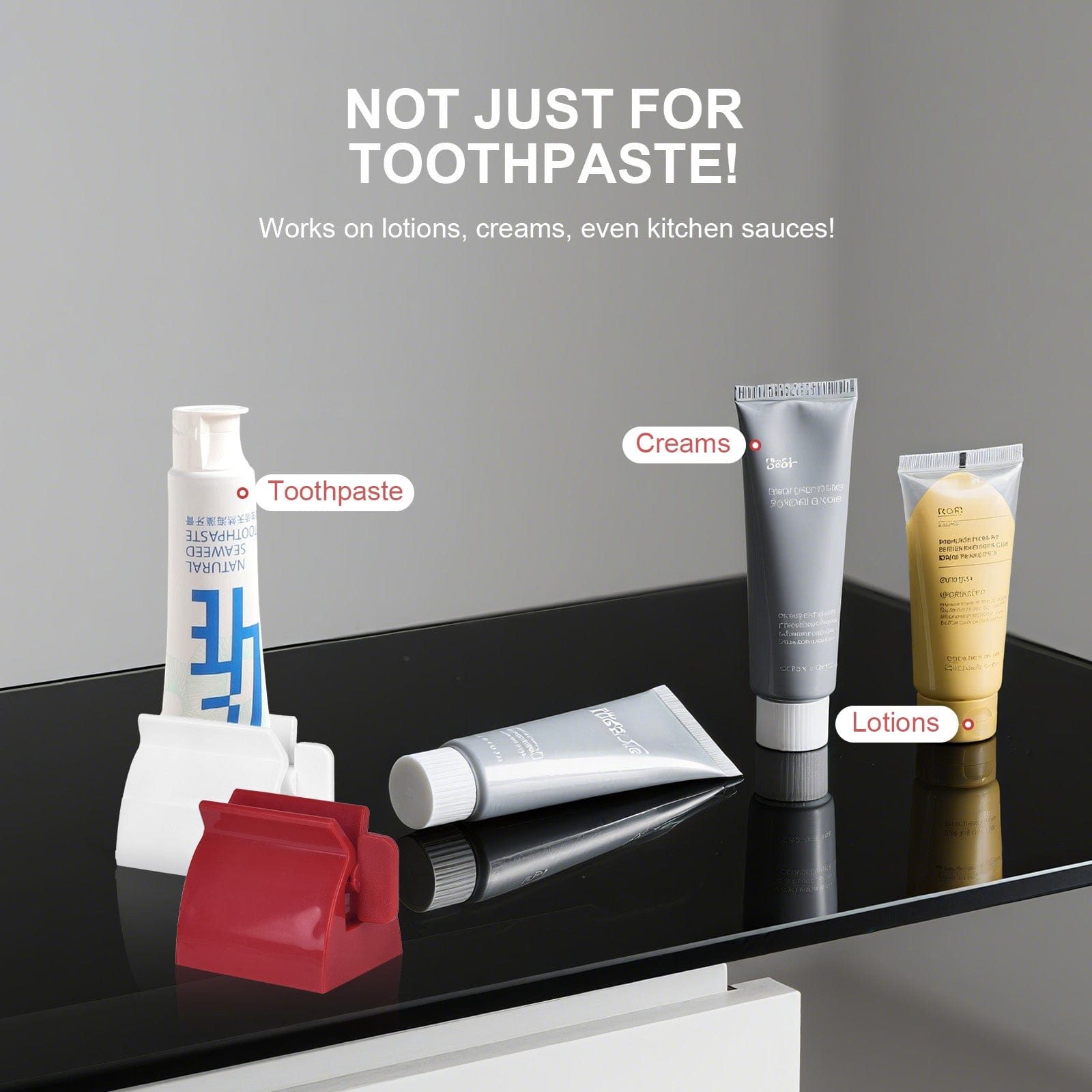 Living Today Toothpaste Dispenser 2Pcs Toothpaste Rolling Dispensers Squeezer