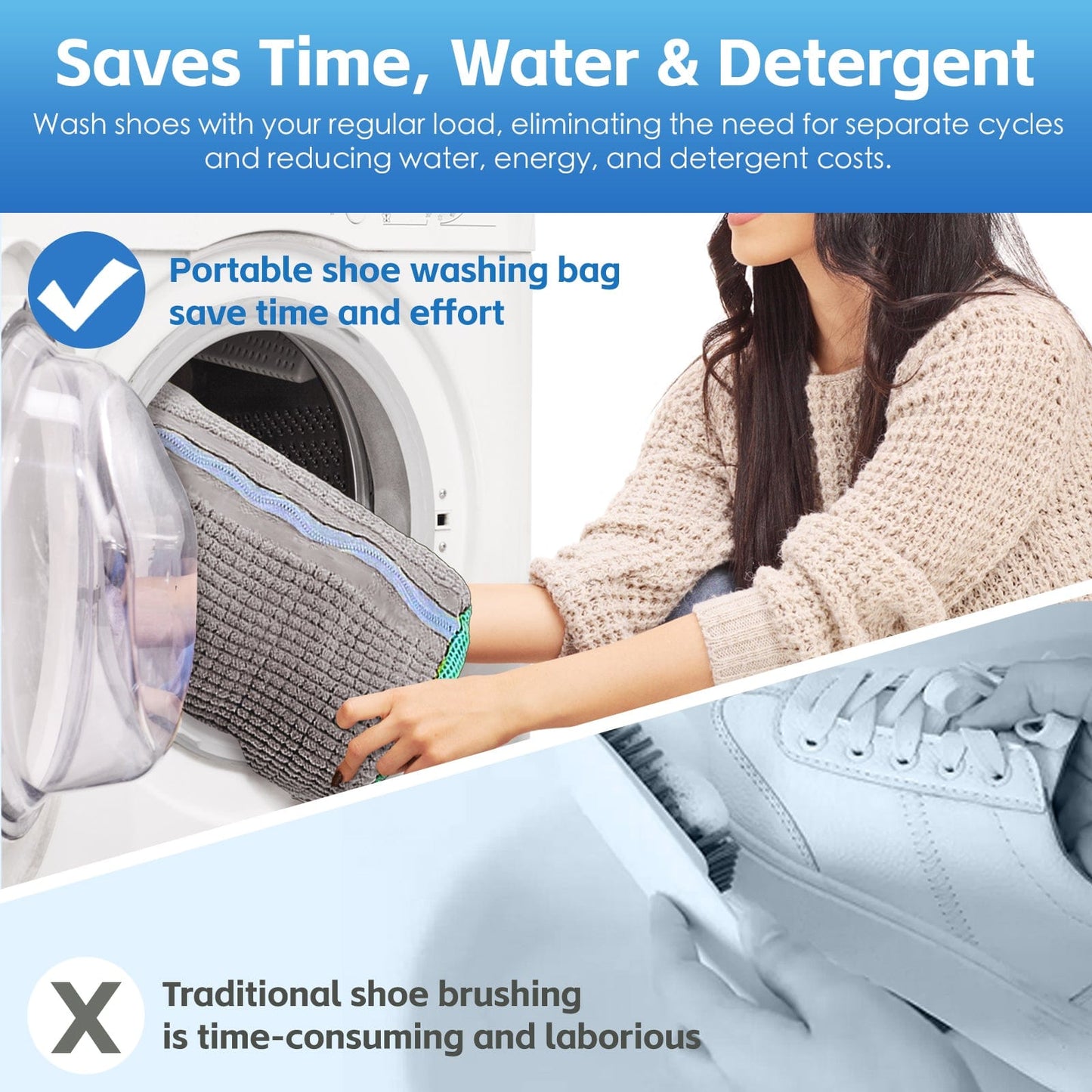 Living Today laundry bag 2Pcs Portable Shoe Washing Bag