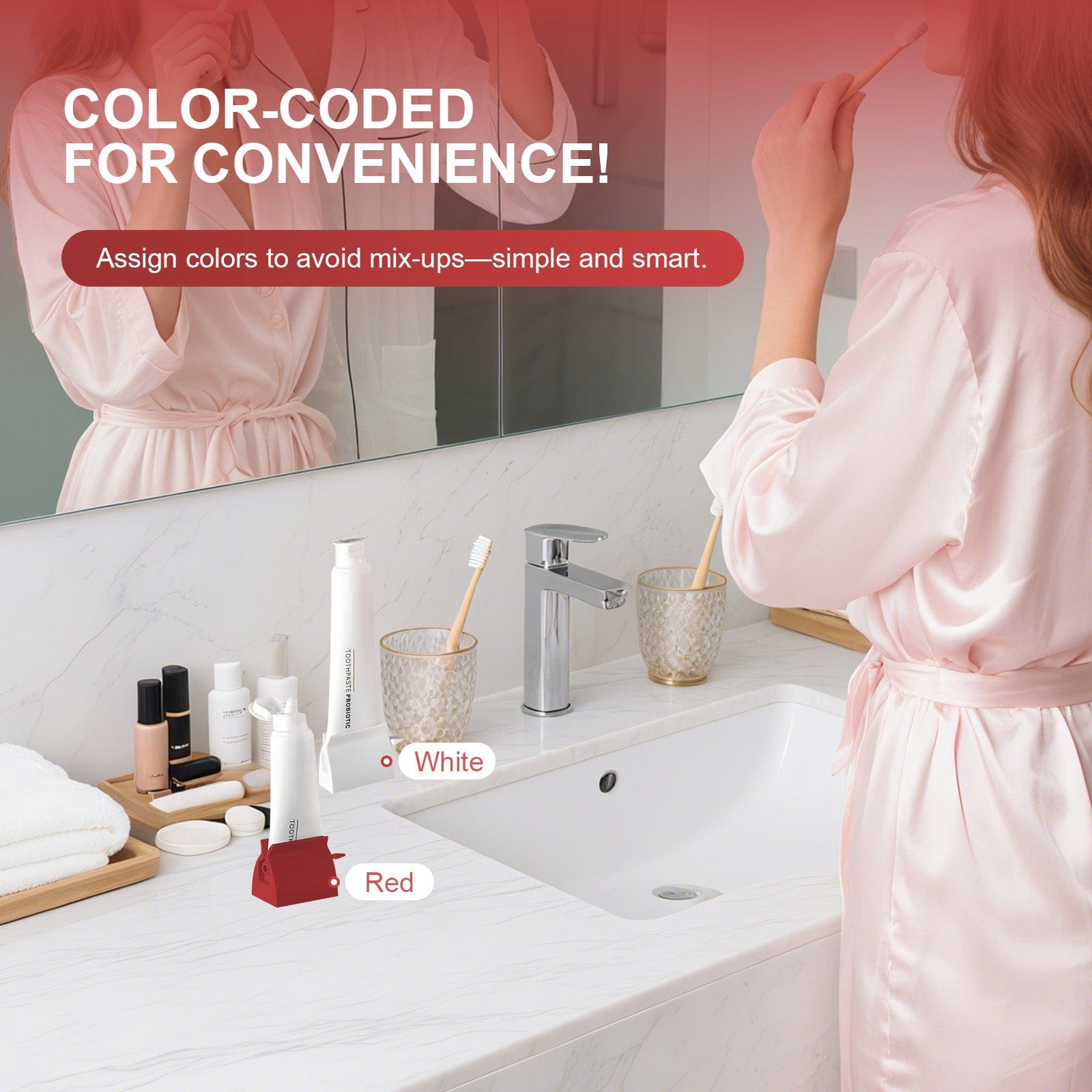 Living Today Toothpaste Dispenser 2Pcs Toothpaste Rolling Dispensers Squeezer