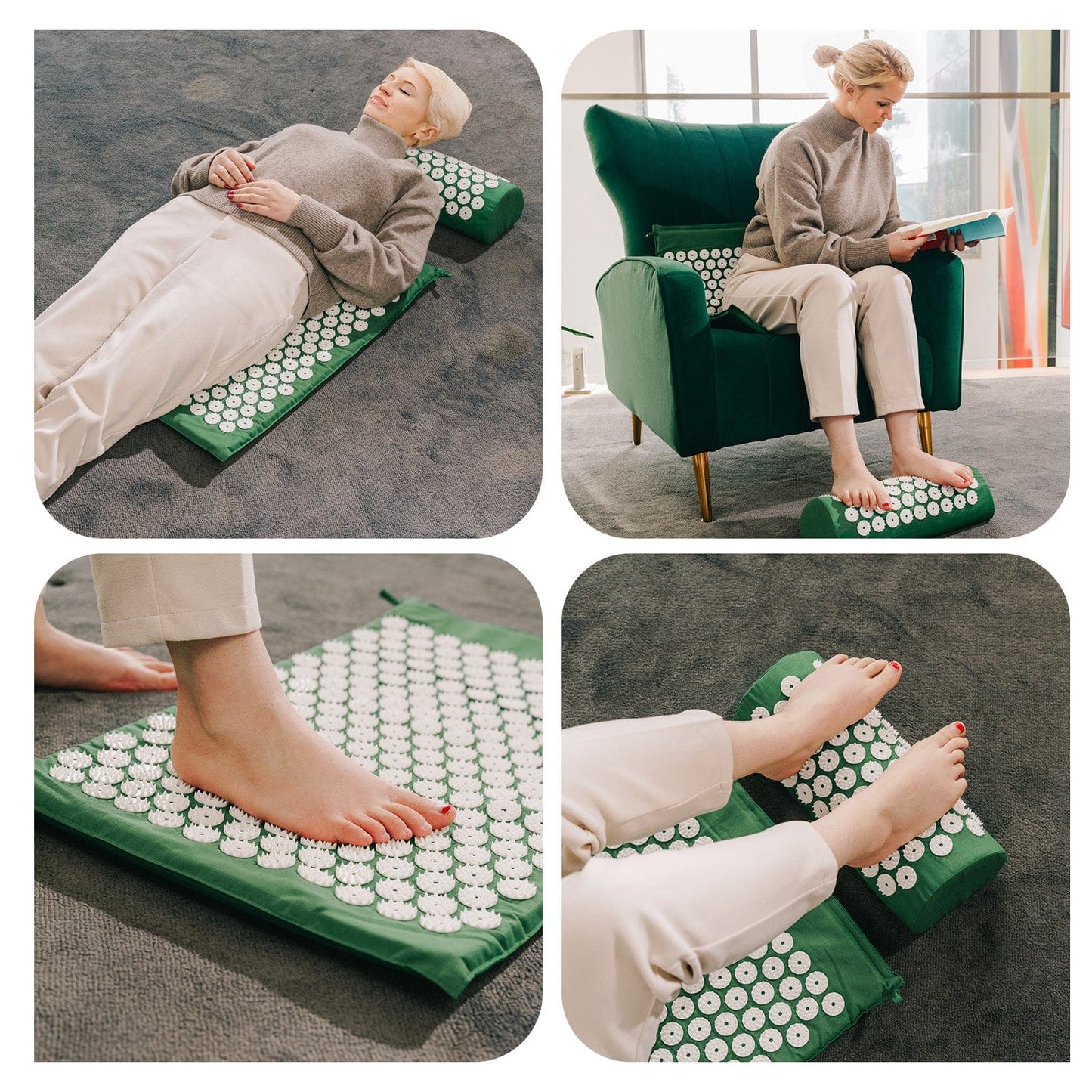 Fandcy Acupressure Mat and Pillow Acupressure Mat and Pillow Set with Bag