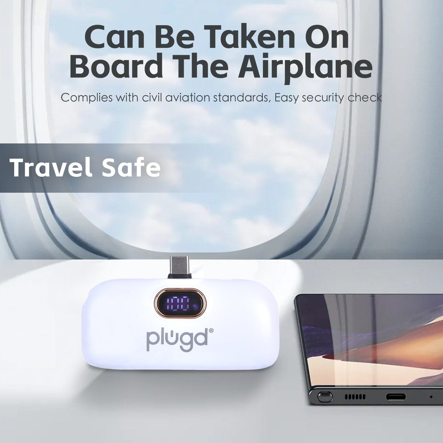 plugd power bank 5000mAh 18.5W Mini USB-C Fast Charge Power Bank