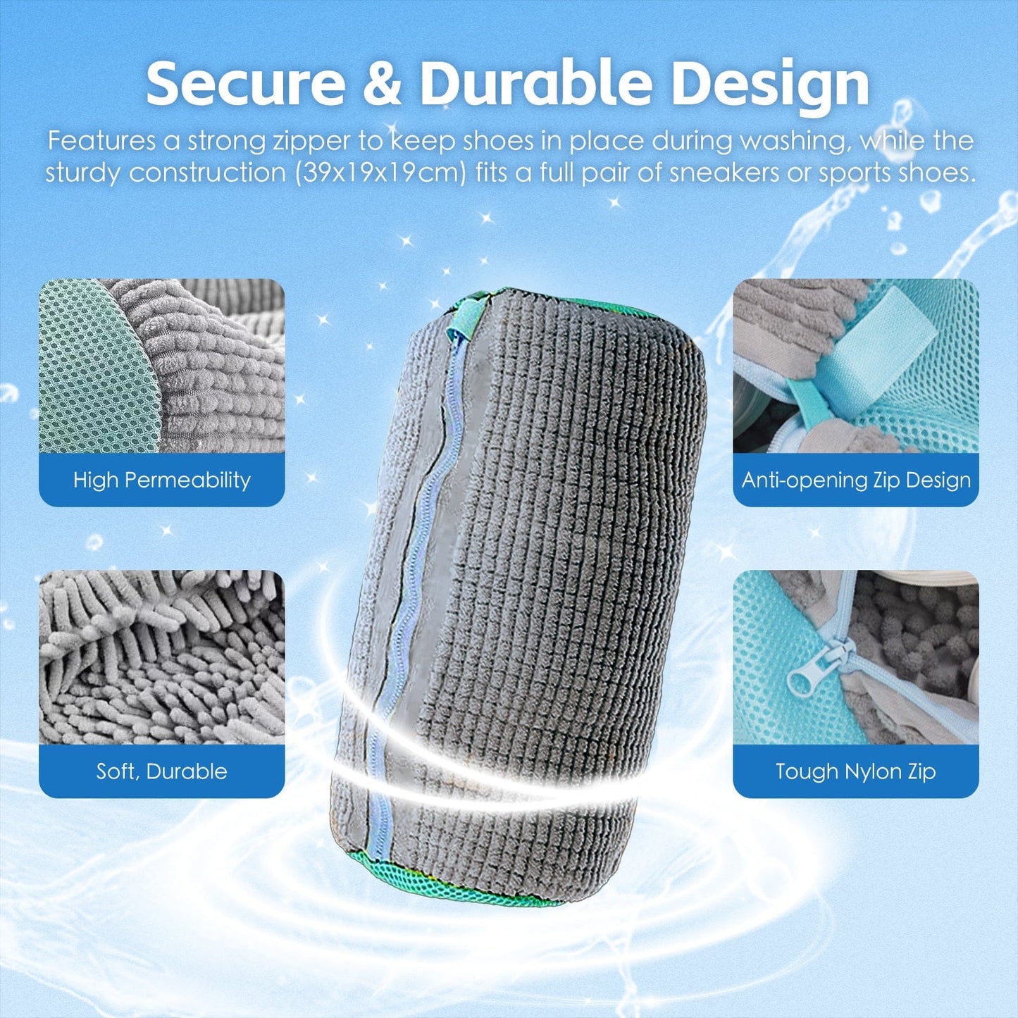 Living Today laundry bag 2Pcs Portable Shoe Washing Bag