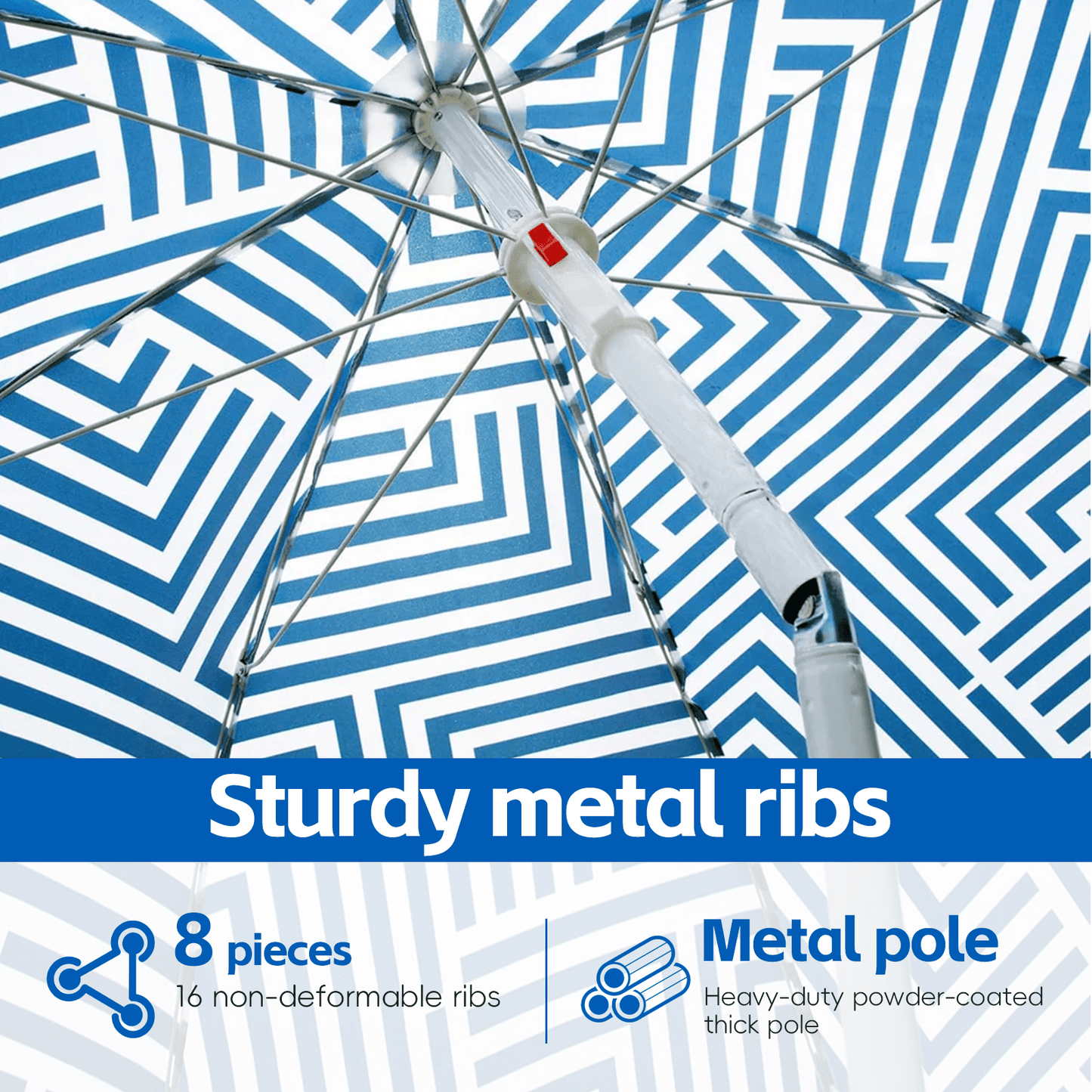 Lazy Dayz Beach Accessories Lazy Dayz 1.8m Tiltable Beach Umbrella with Carry Bag - Makena