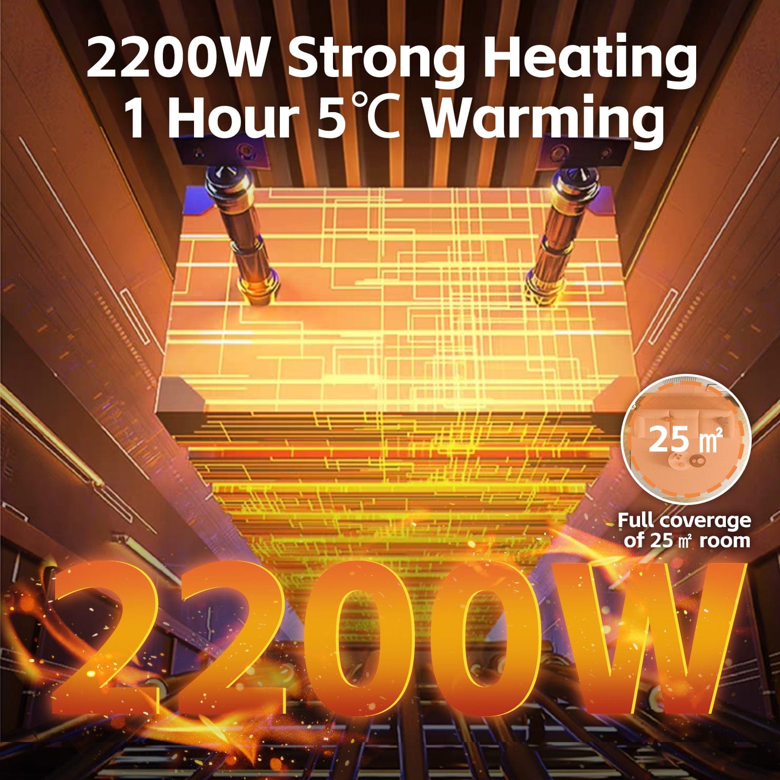Living Today 2200W Graphene Floor Electric Heater