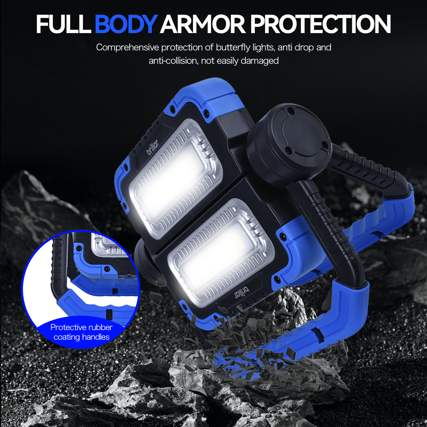 Brillar spotlight torch Brillar 600 Lumen Versatile 360¬âˆ?Rotating COB LED Work Lamp