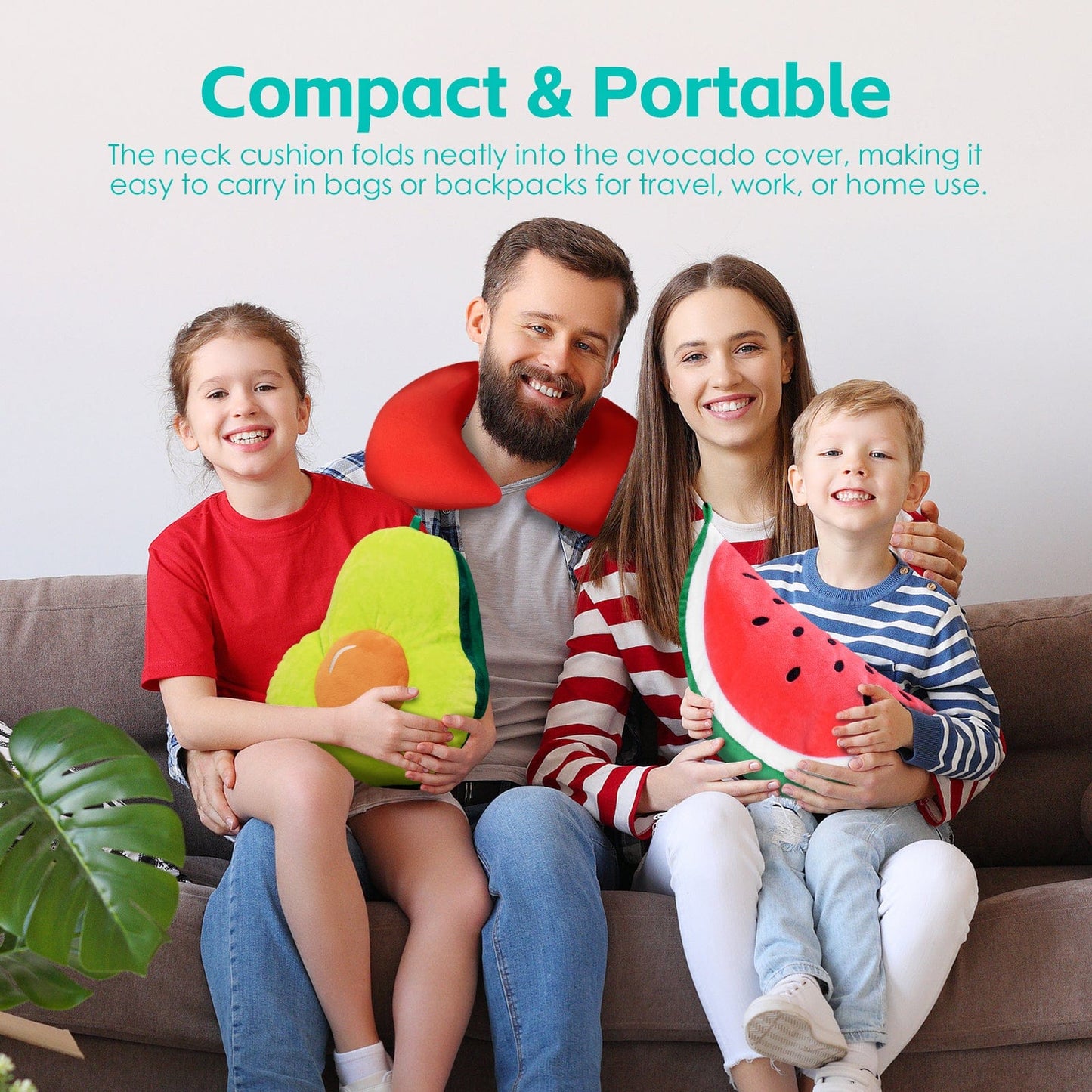 Lazy Dayz Two-Way Reversible Microfibre Travel Pillow-Avocado