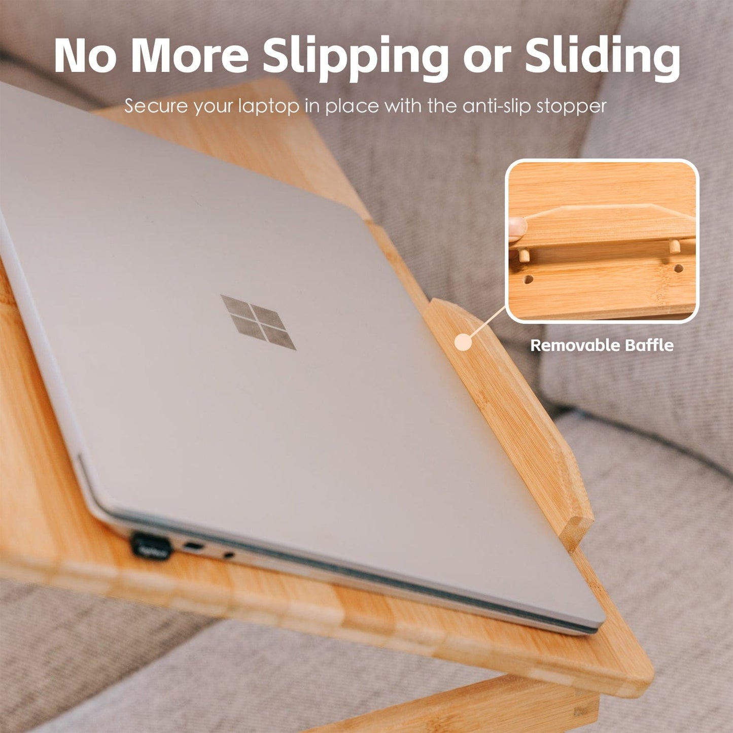 Living Today Homewares Foldable and Adjustable Bamboo Laptop Table, Bed Tray