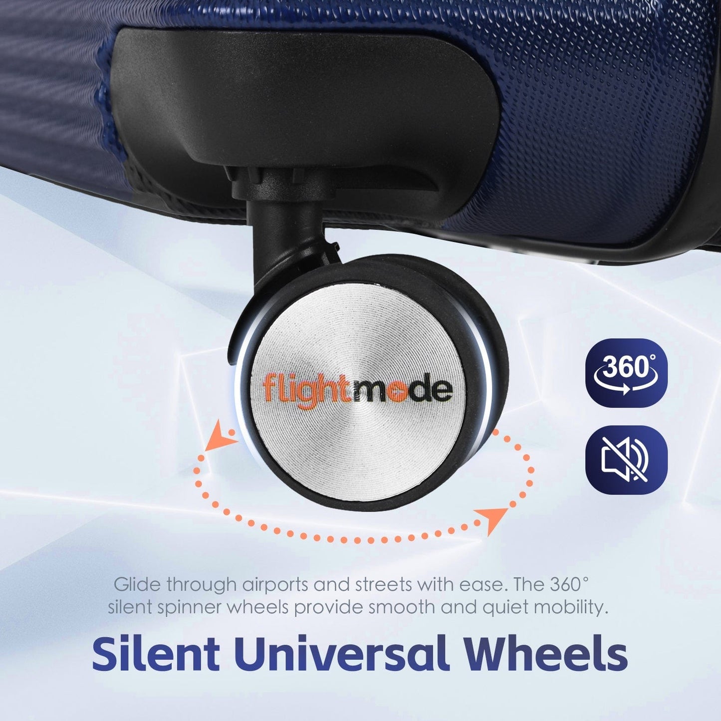 Flightmode 24" Digital Weighing Scale and USB Charging Port Lightweight Luggage Suitcase Silver Blue