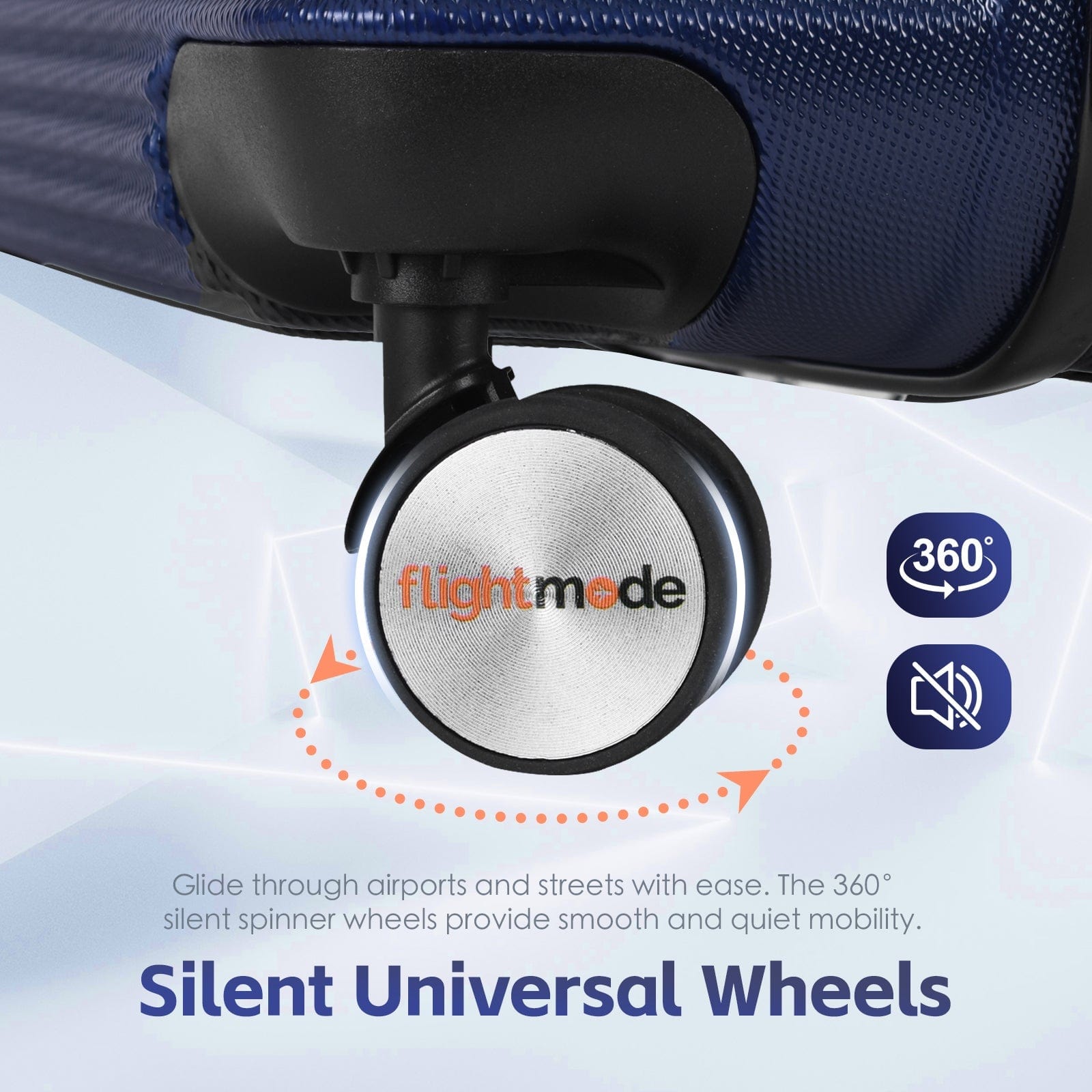 Flightmode 24" Digital Weighing Scale and USB Charging Port Lightweight Luggage Suitcase Silver Blue