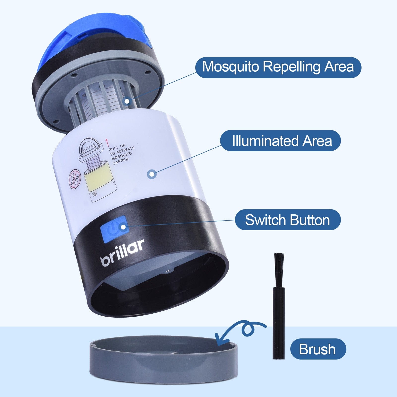 Brillar bug zapper lantern Brillar 3 in 1 Rechargeable Camping Bug Zapper Insect Killer Lantern