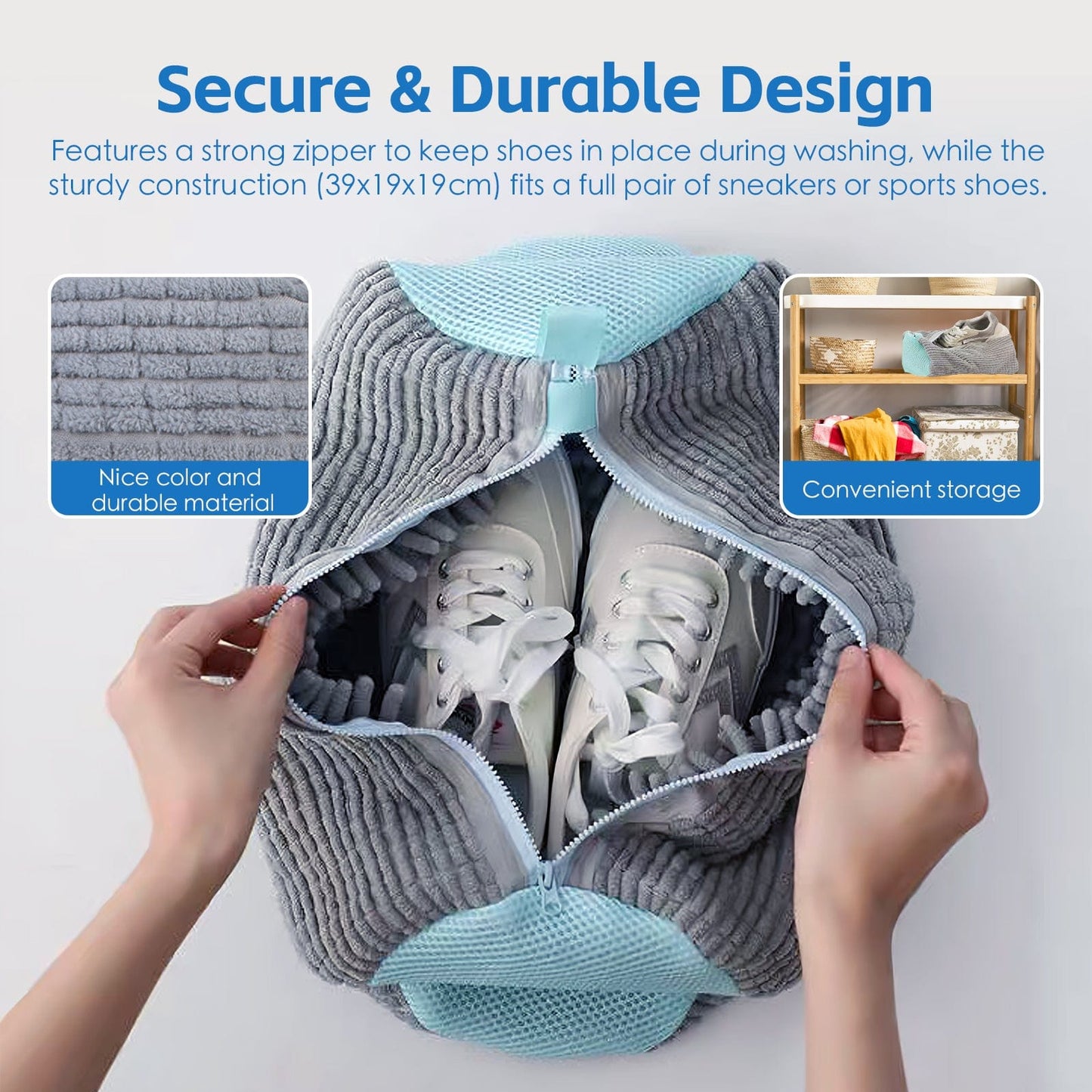 Living Today laundry bag 2Pcs Portable Shoe Washing Bag