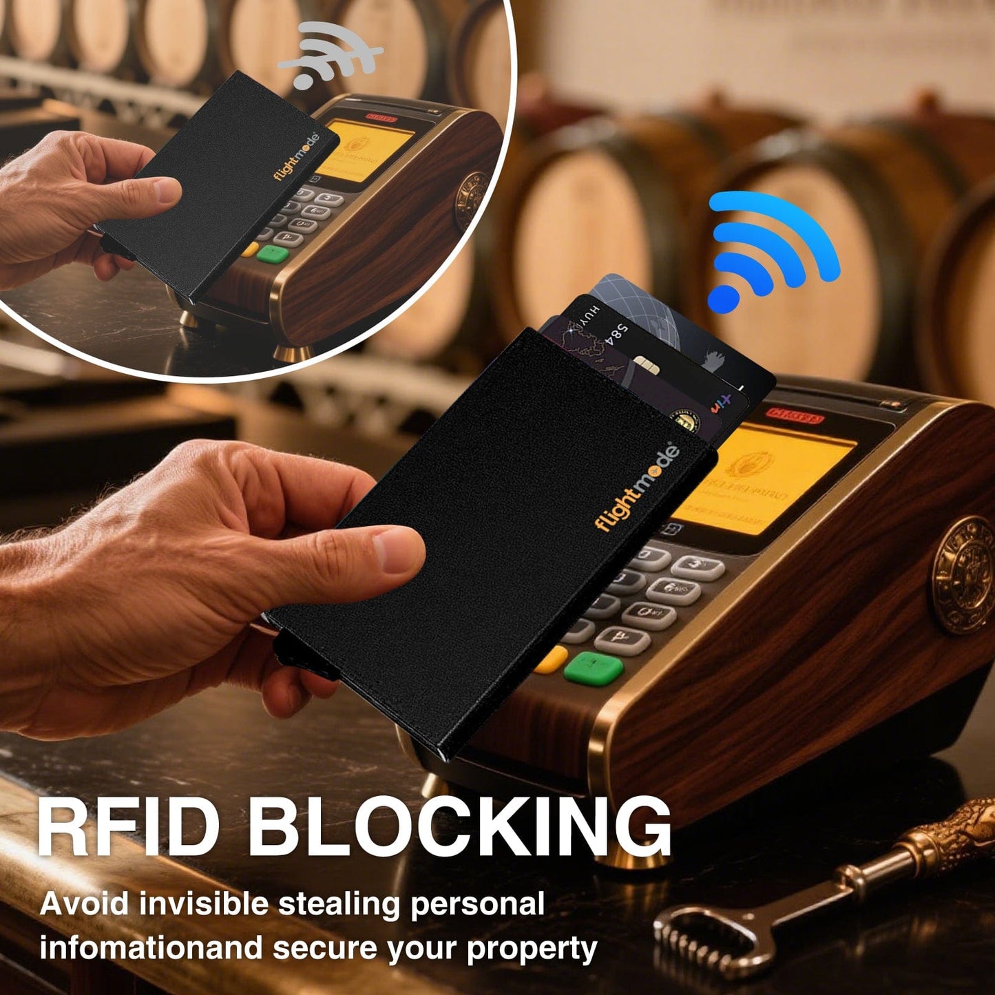 Flightmode Aluminium RFID Blocking Pop-up Card Holder