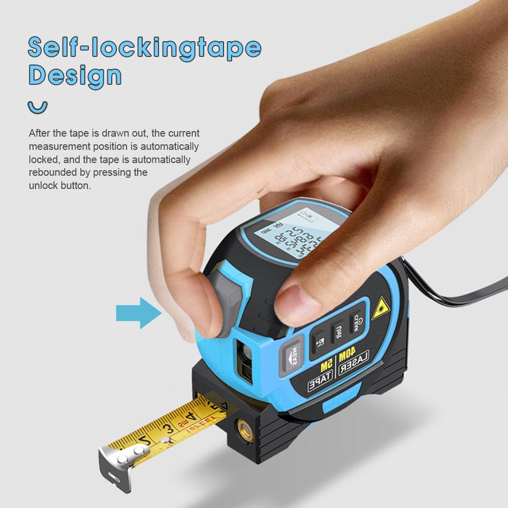 Living Today laser tape measure 40m Laser Measure, Cross-line Laser Level, 5m Tape Measure Blue