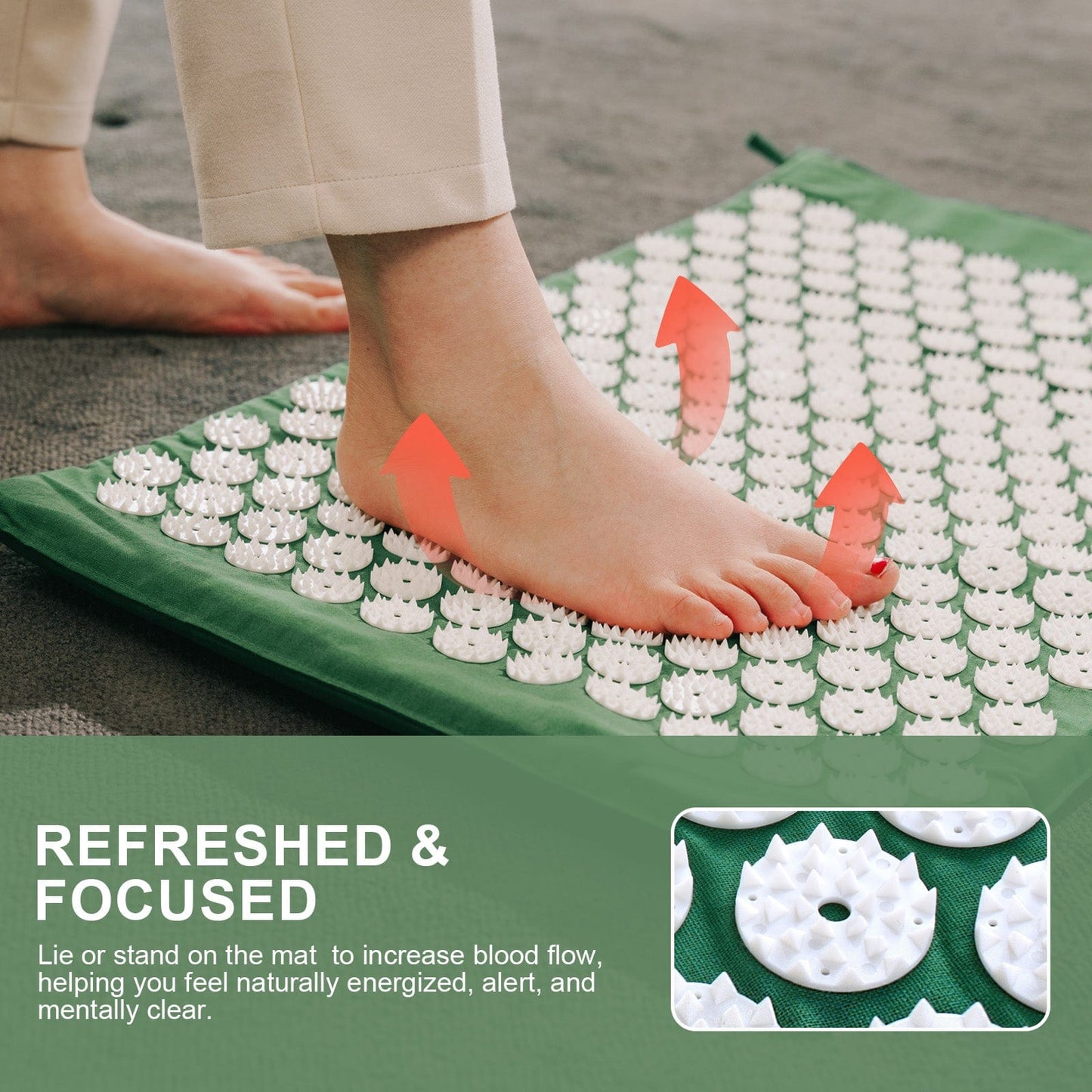 Fandcy Acupressure Mat and Pillow Acupressure Mat and Pillow Set with Bag