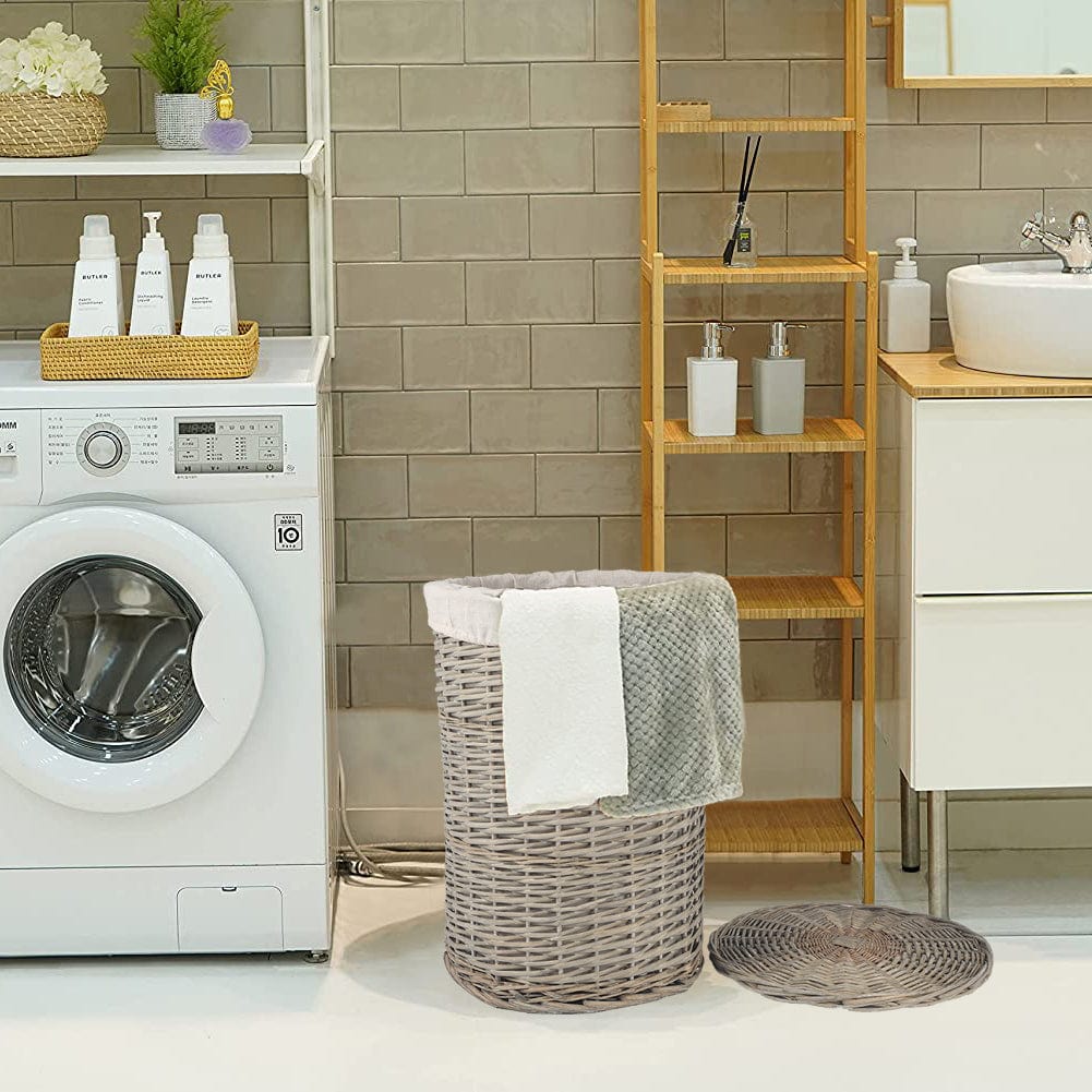 LIVINGTODAY 4 Piece Wicker Storage Baskets With Liner Set