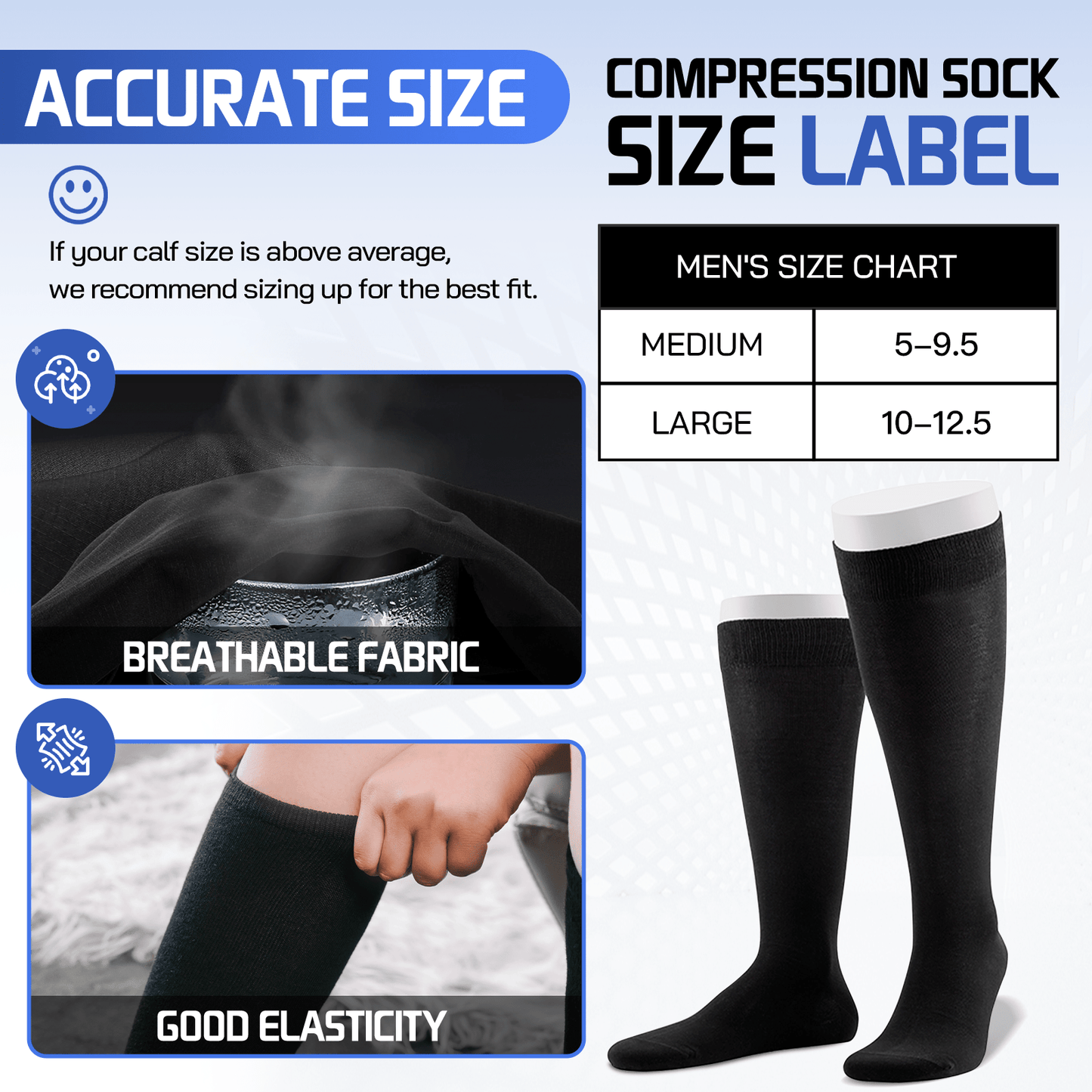 Living Today 2 pairs of Miracle Compression Socks - Large/XL