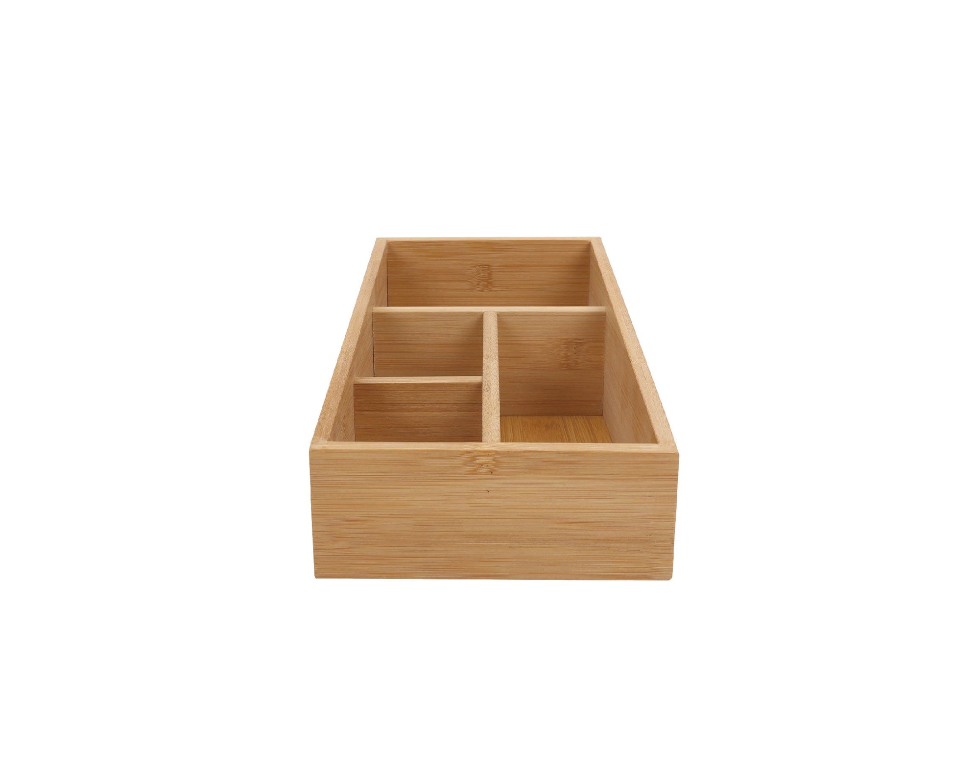 LIVINGTODAY Storage Hooks & Racks Bamboo Storage Box with 4 Slots