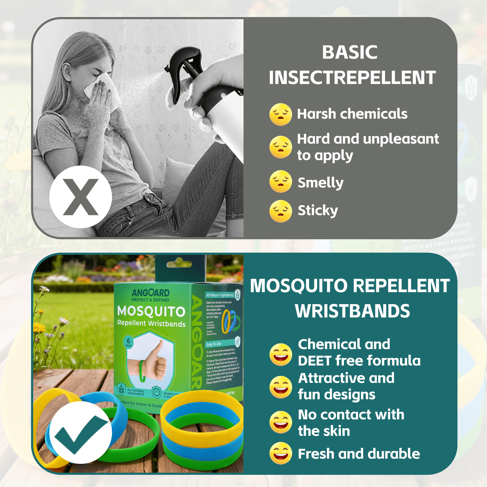 Angoard 6 Pcs Mosquito Repellent Wristbands