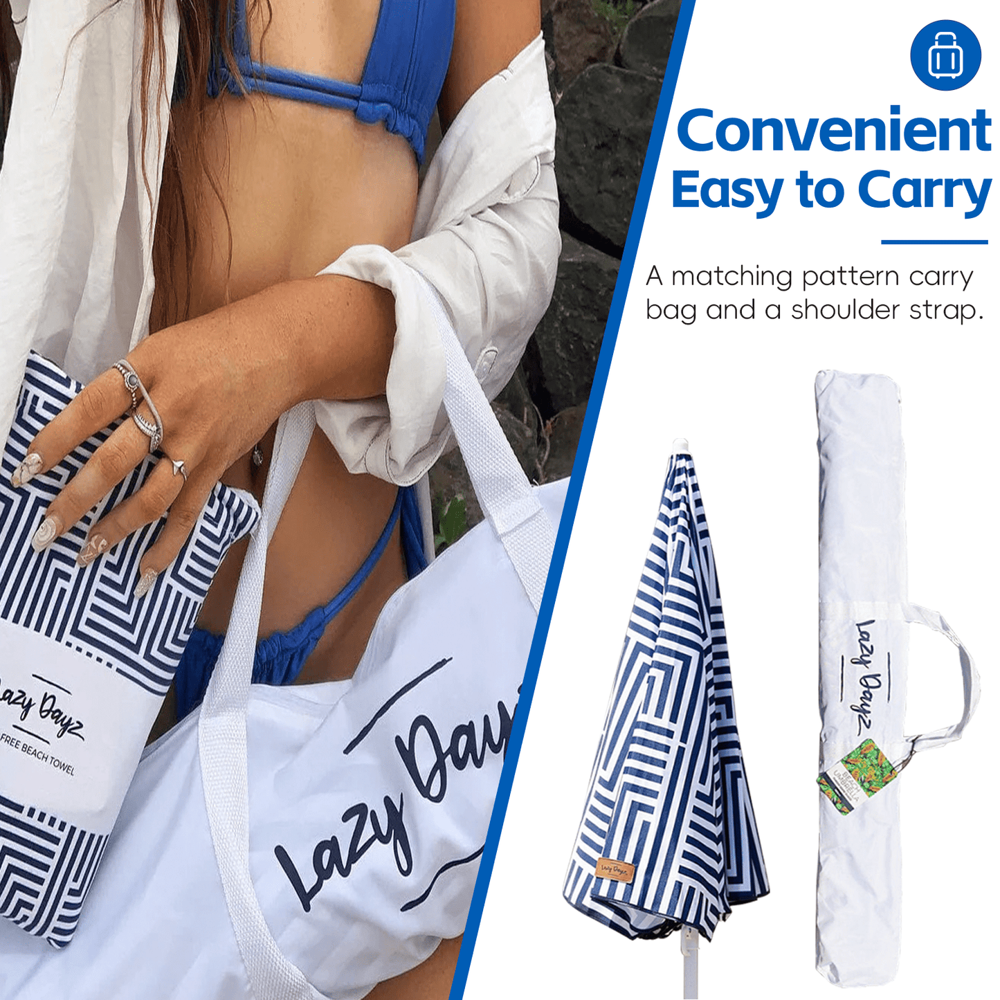 Lazy Dayz Beach Accessories Lazy Dayz Beach Umbrella - Makena