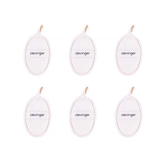 Clevinger Loofah 6 Pcs Clevinger Eco Oval Facial Exfoliating Loofah