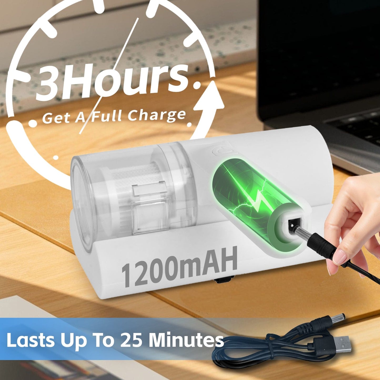 Living Today UV-C Ultraviolet Light Cordless Dust Mite Vacuum