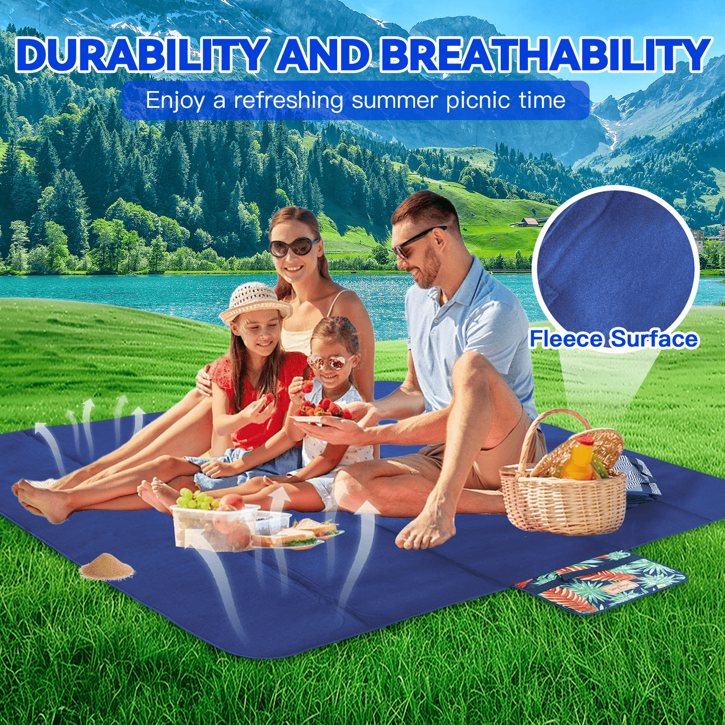 Lazy Dayz Beach and Summer Lazy Dayz Fleece Picnic Rug - Mossman