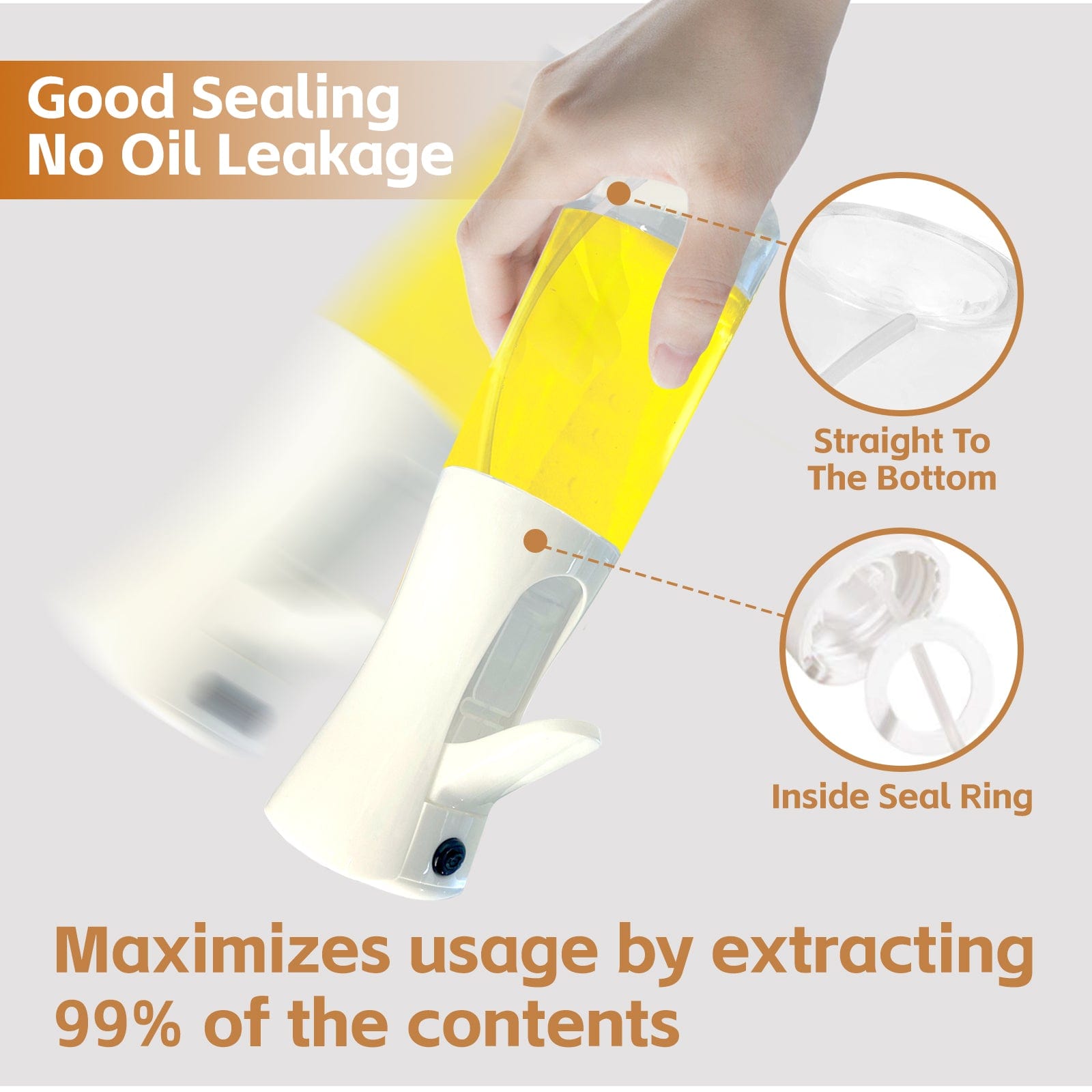 COOK EASY Oil Sprayer 2 Pcs 200ml Refillable Oil Spray Bottles