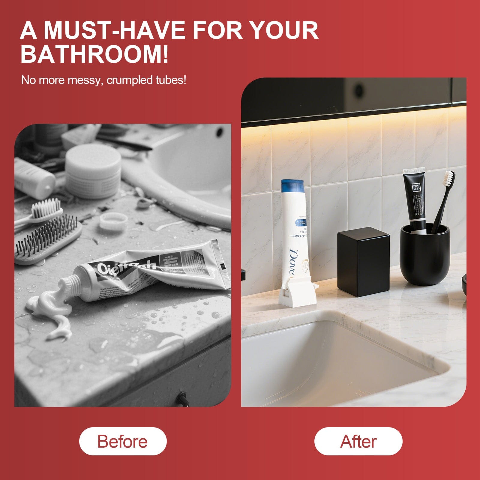 Living Today Toothpaste Dispenser 2Pcs Toothpaste Rolling Dispensers Squeezer