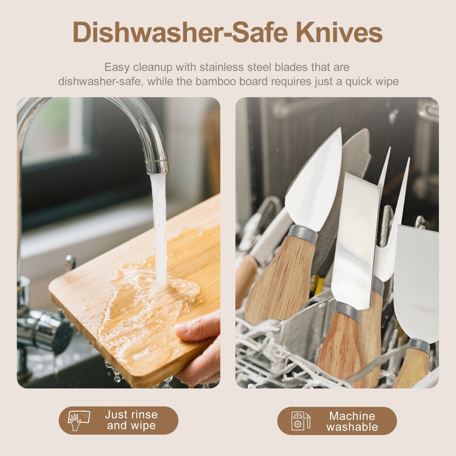 Living Today Bamboo Bamboo Cheese Board and Knife Set