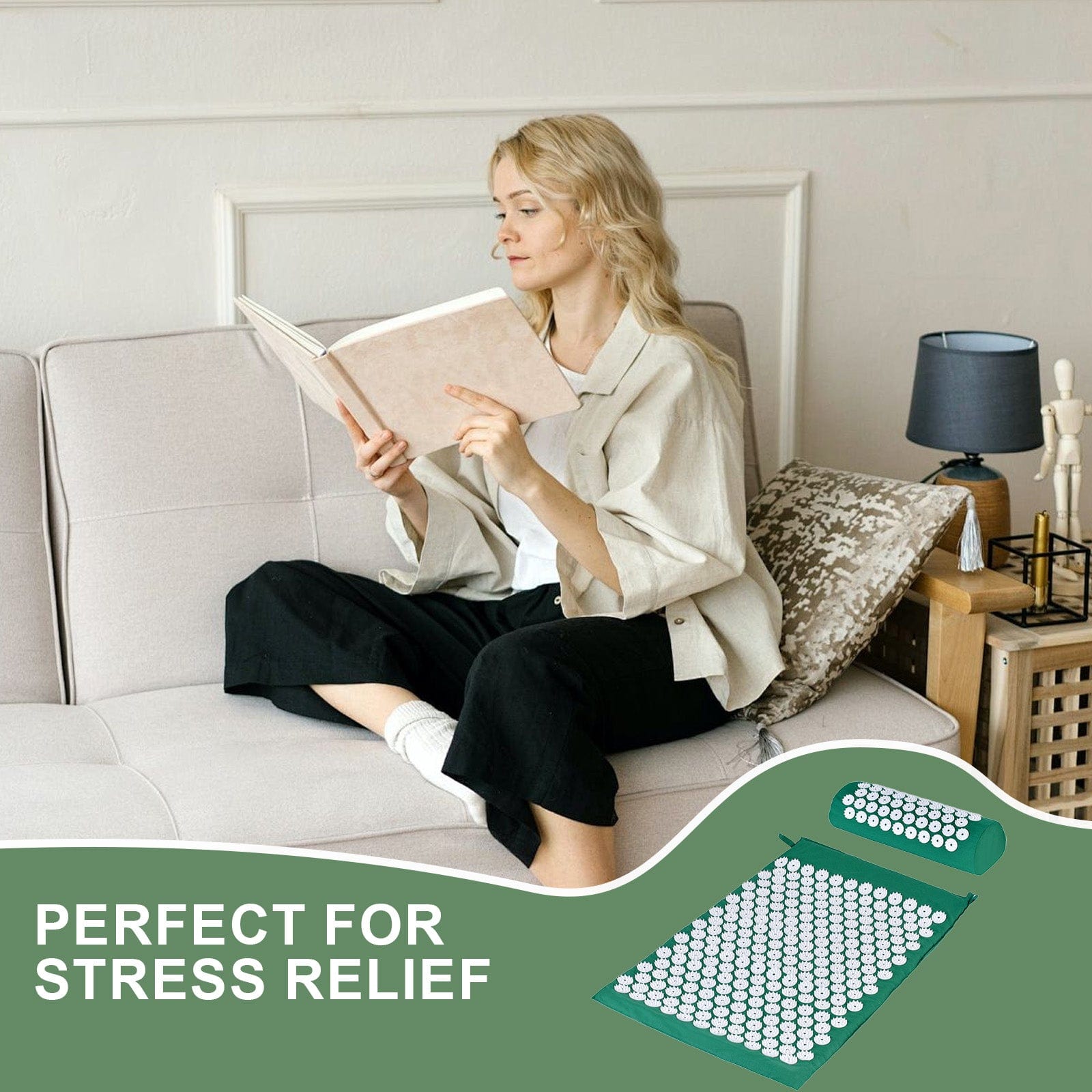 Fandcy Acupressure Mat and Pillow Acupressure Mat and Pillow Set with Bag