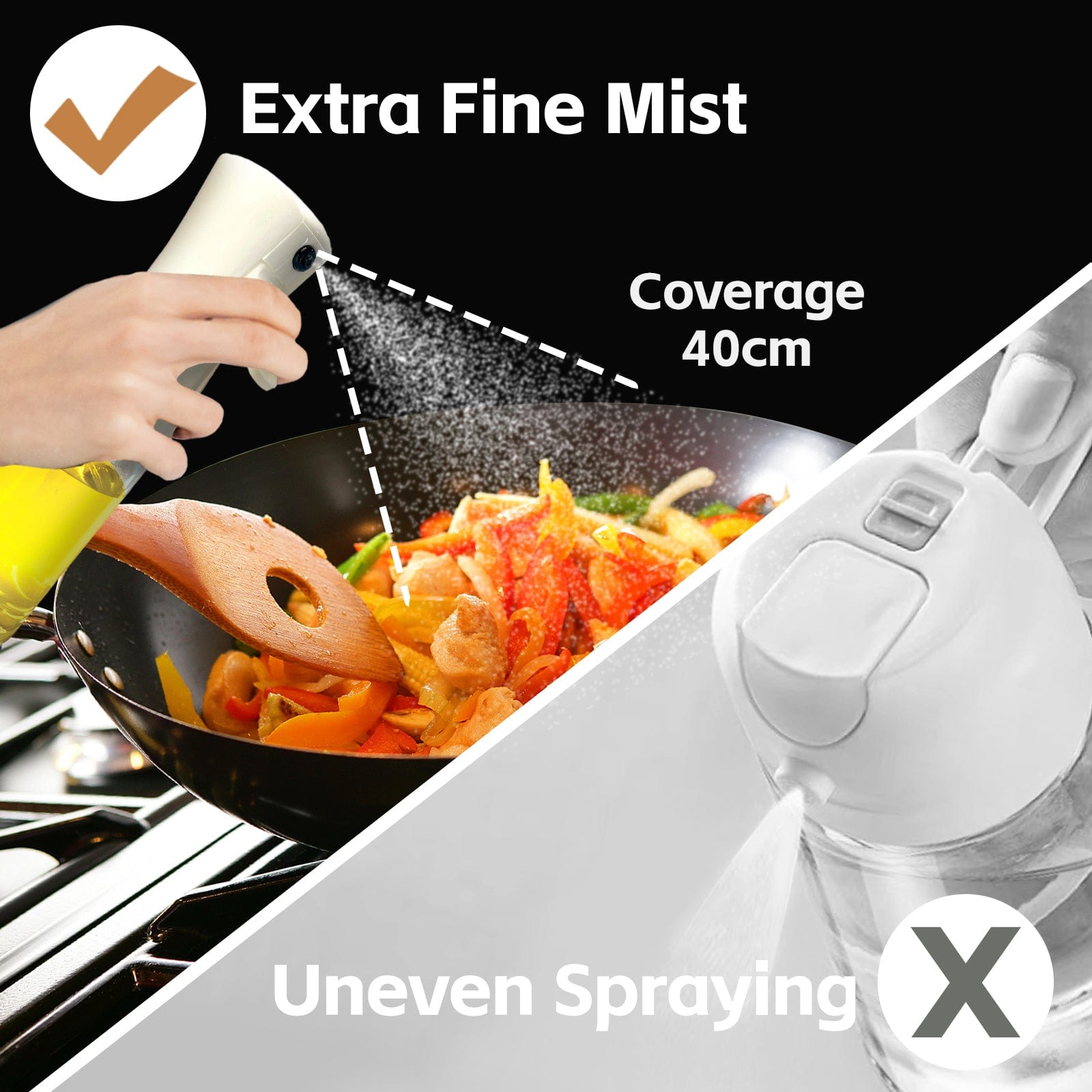 COOK EASY Oil Sprayer 2 Pcs 200ml Refillable Oil Spray Bottles