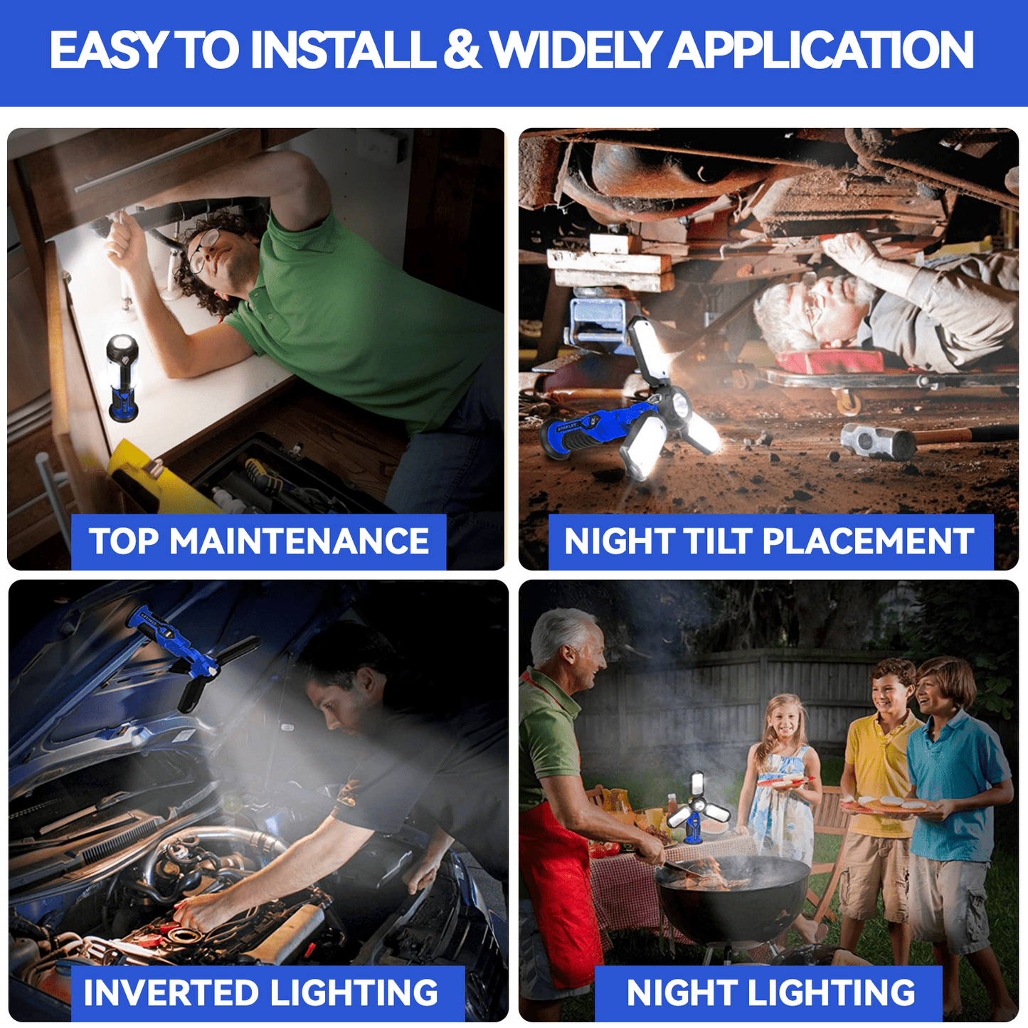 Brillar spotlight torch Brillar 200 Lumen 3 Foldable Panel LED Floodlight Lamp