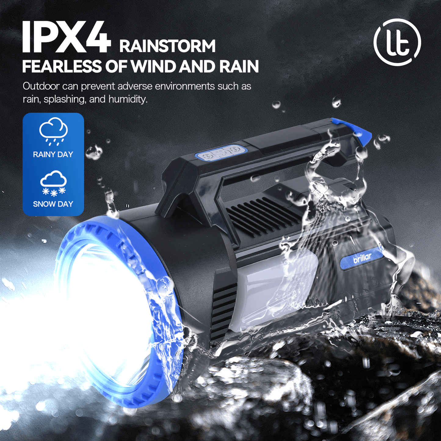 Brillar spotlight torch Brillar 300 Lumen USB Rechargeable Multifunction LED Searchlight