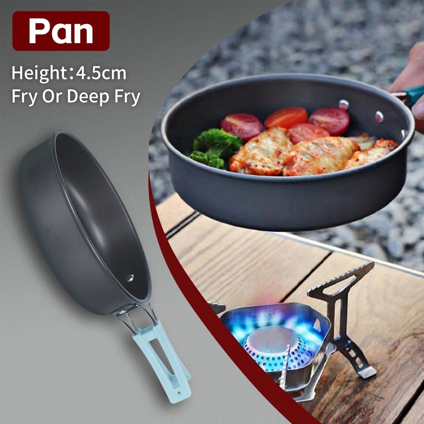 Cookeasy 3Pcs Camping Cooking Set – Lightweight Anodised Aluminium Outdoor Cookware Kit with Heat-Resistant Handles