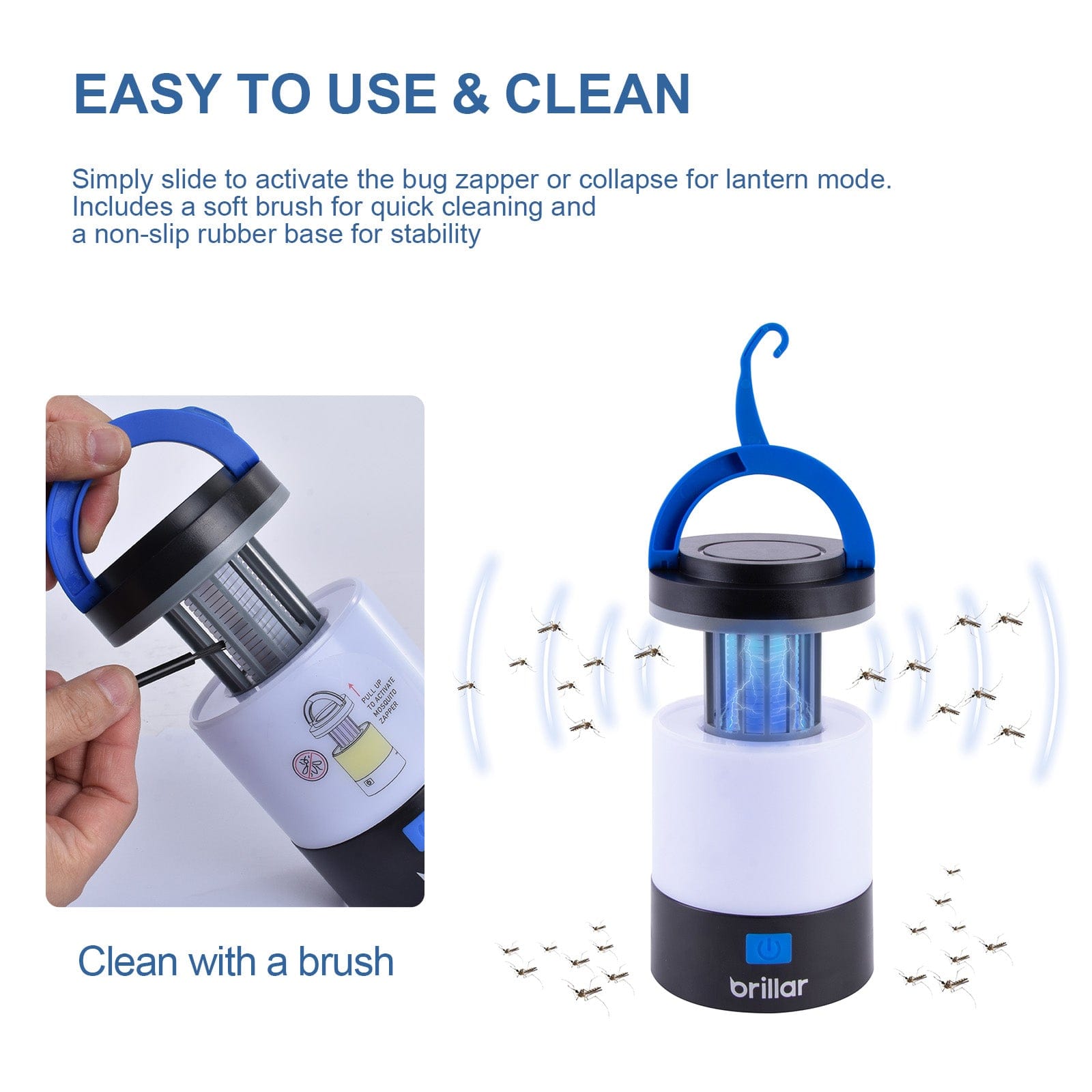 Brillar bug zapper lantern Brillar 3 in 1 Rechargeable Camping Bug Zapper Insect Killer Lantern