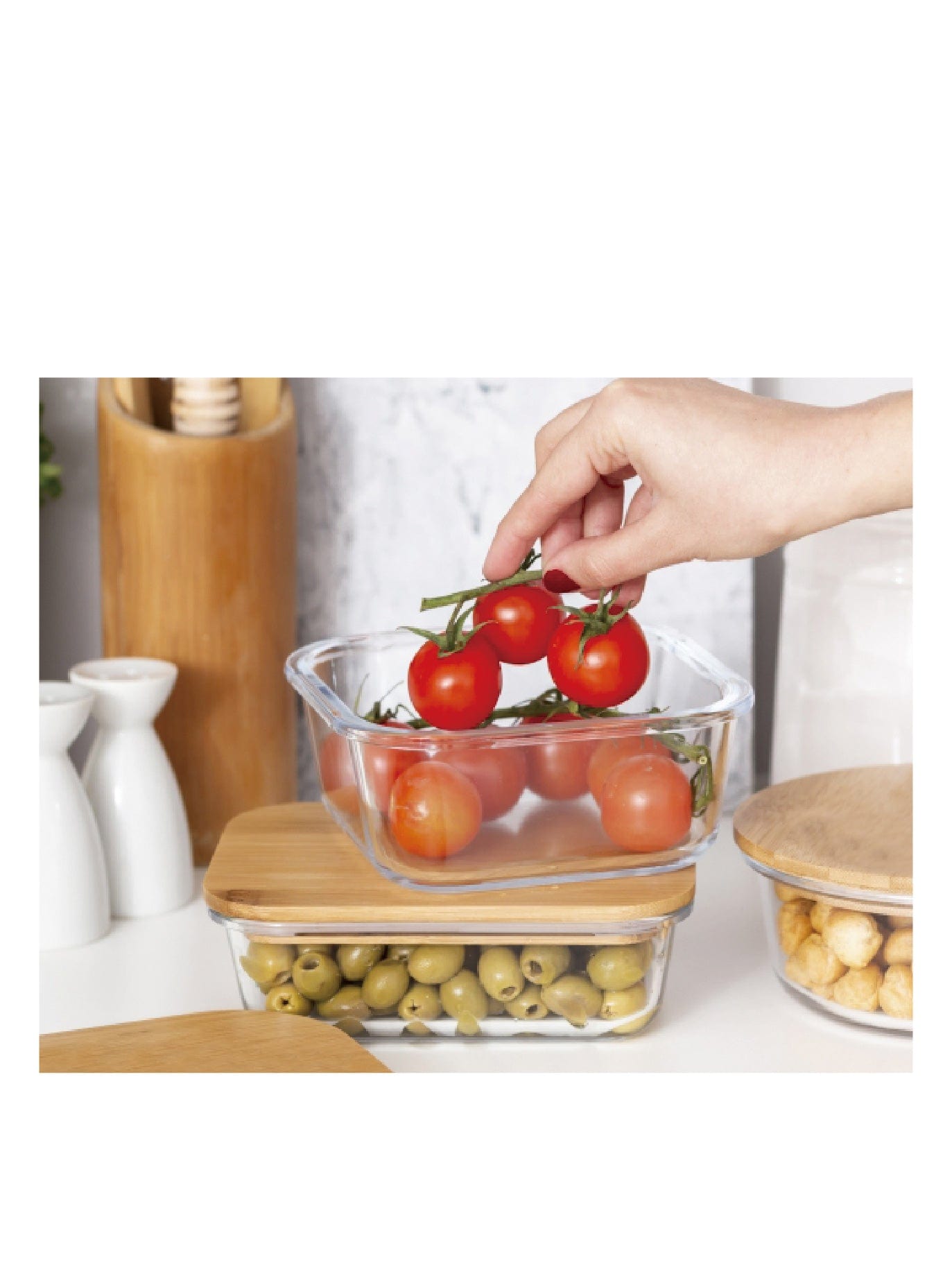 Clevinger Lunch Box 4 Pcs Bamboo Food Container - Large