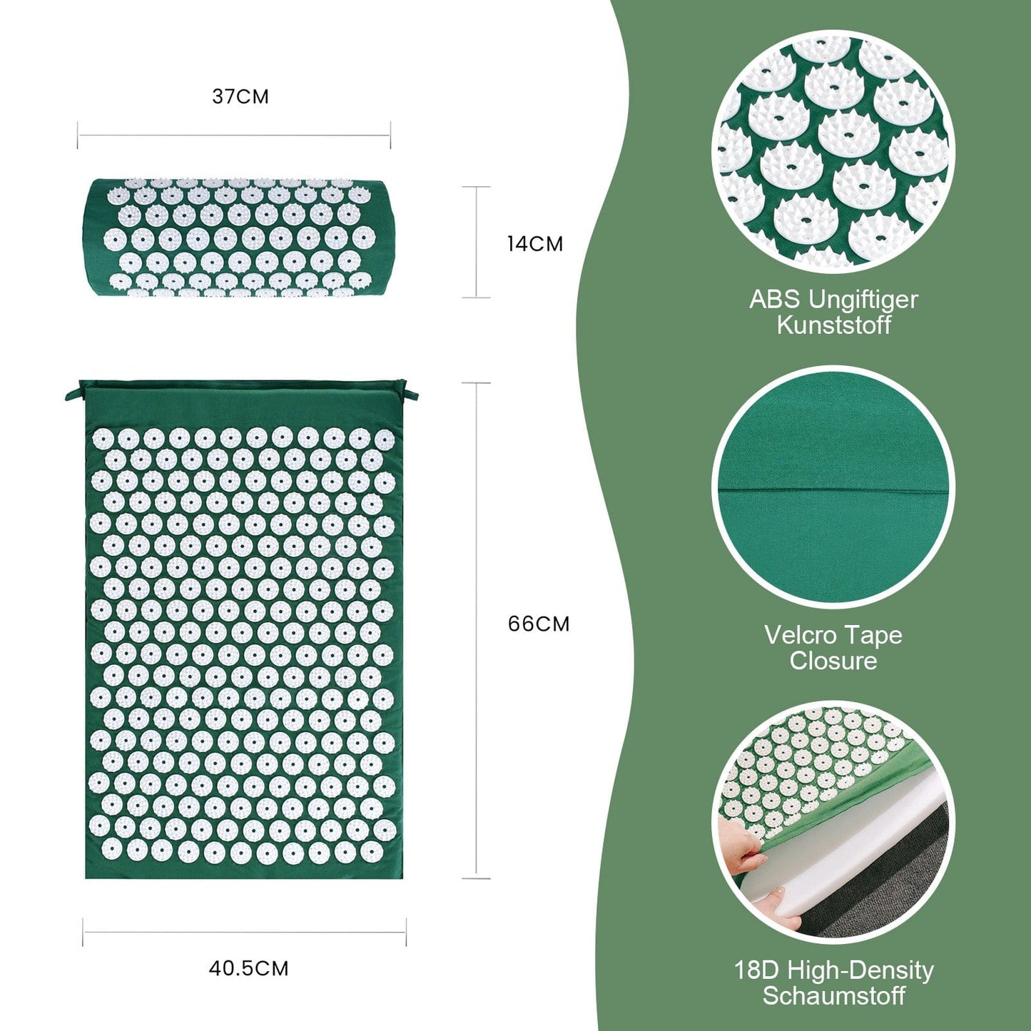 Fandcy Acupressure Mat and Pillow Acupressure Mat and Pillow Set with Bag