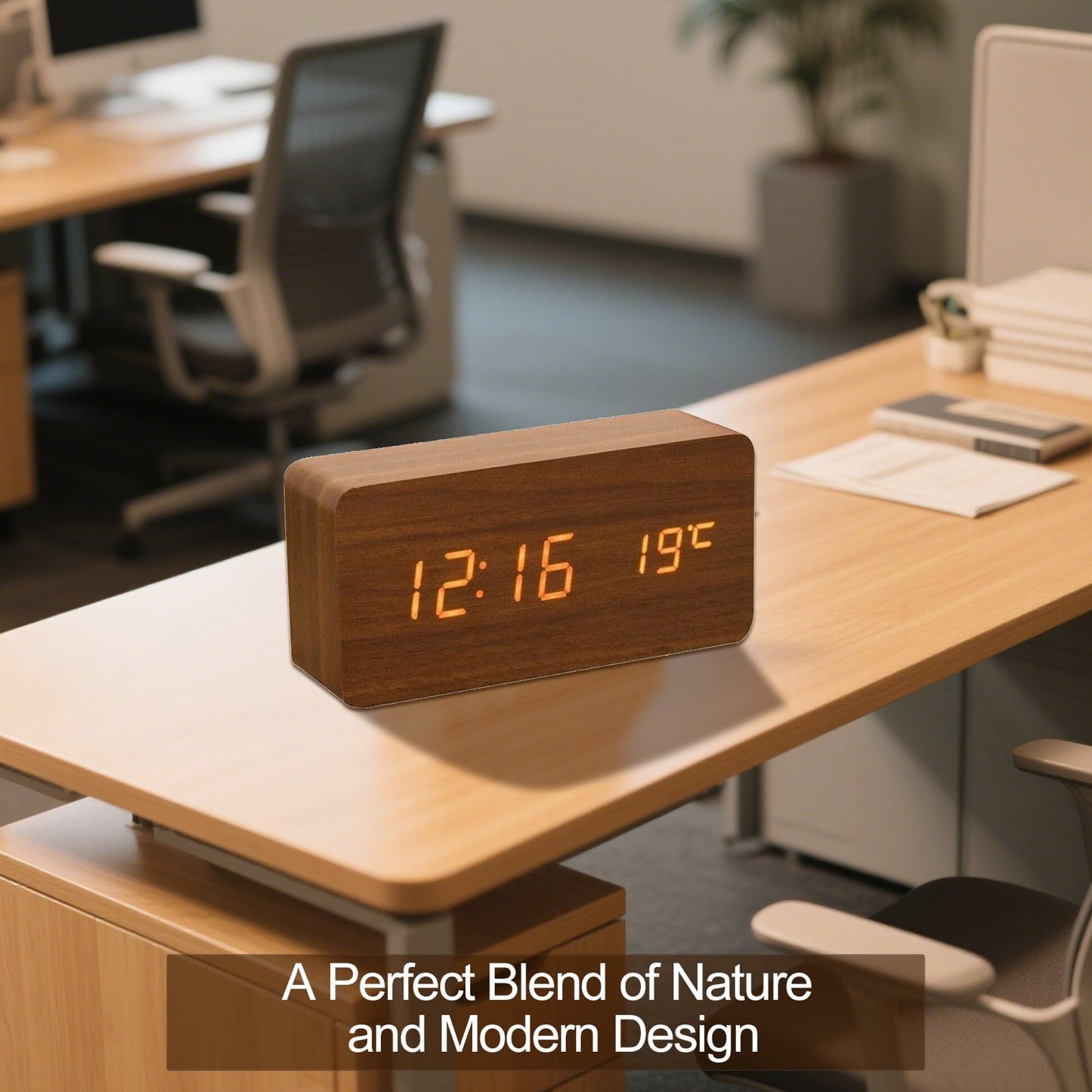 Living Today Gifts and Novelties Sound Control Digital Alarm Clock & Thermometer