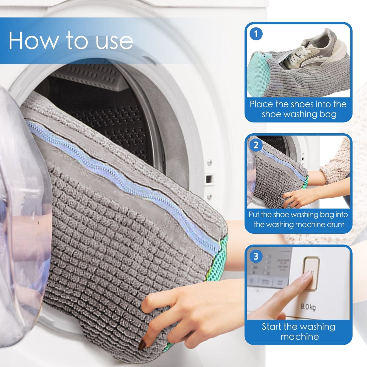 Living Today laundry bag 2Pcs Portable Shoe Washing Bag