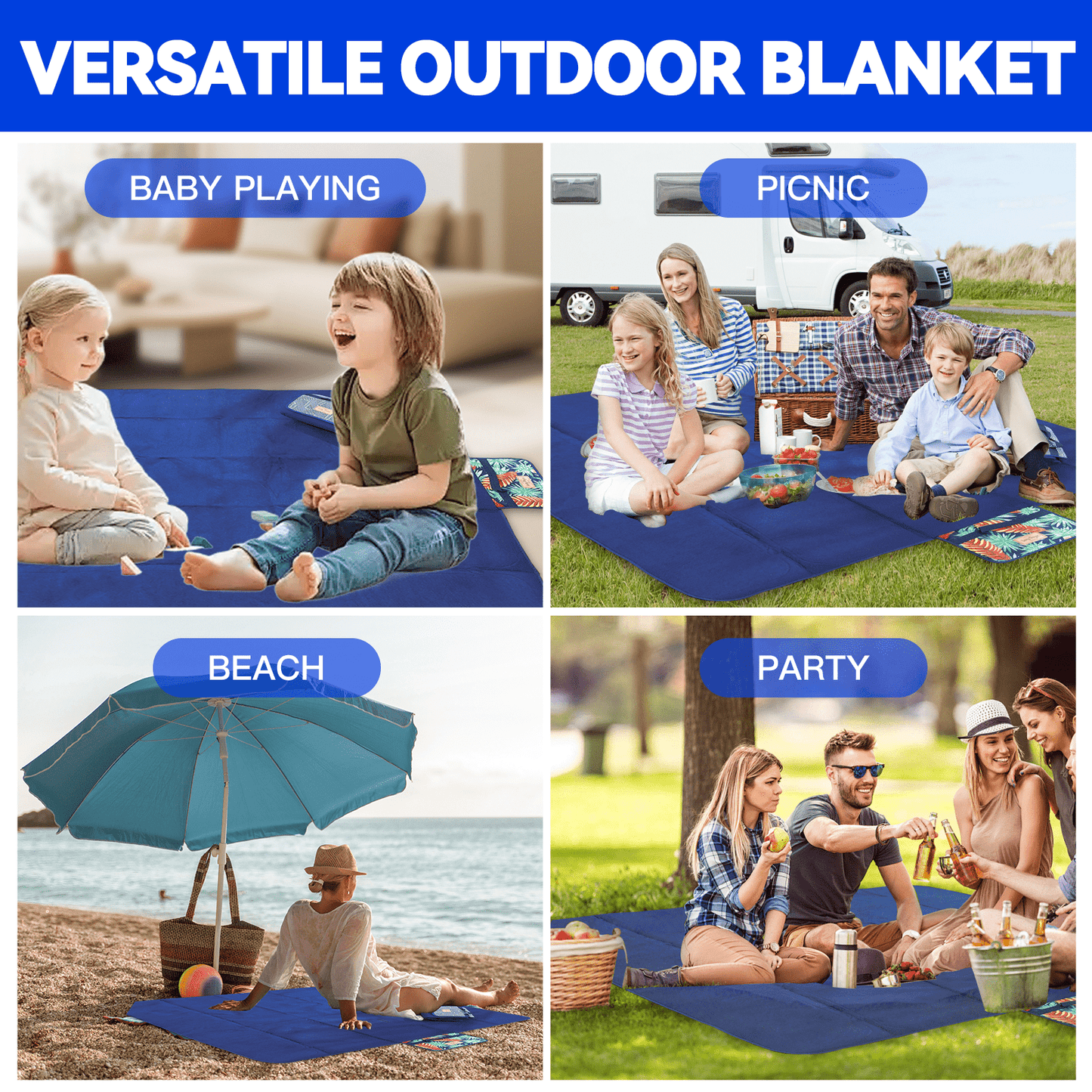 Lazy Dayz Beach and Summer Lazy Dayz Fleece Picnic Rug - Mossman