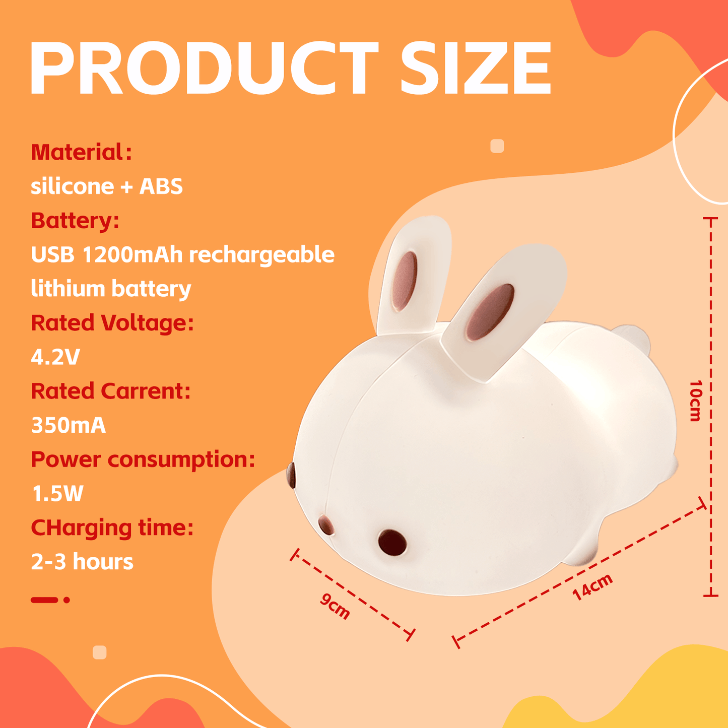 Brillar Squishy Cute Bunny Night Light