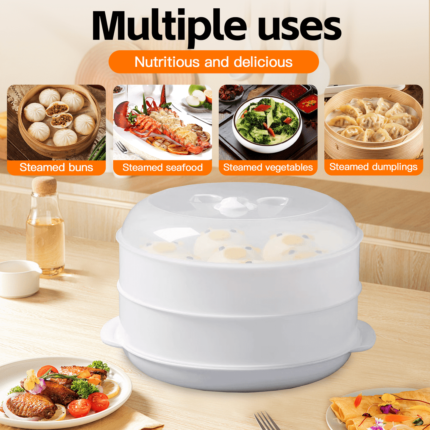 Living Today Homewares 2 Tier Microwave Steamer