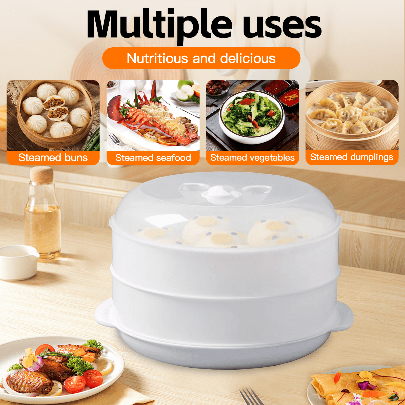 Living Today Homewares 2 Tier Microwave Steamer