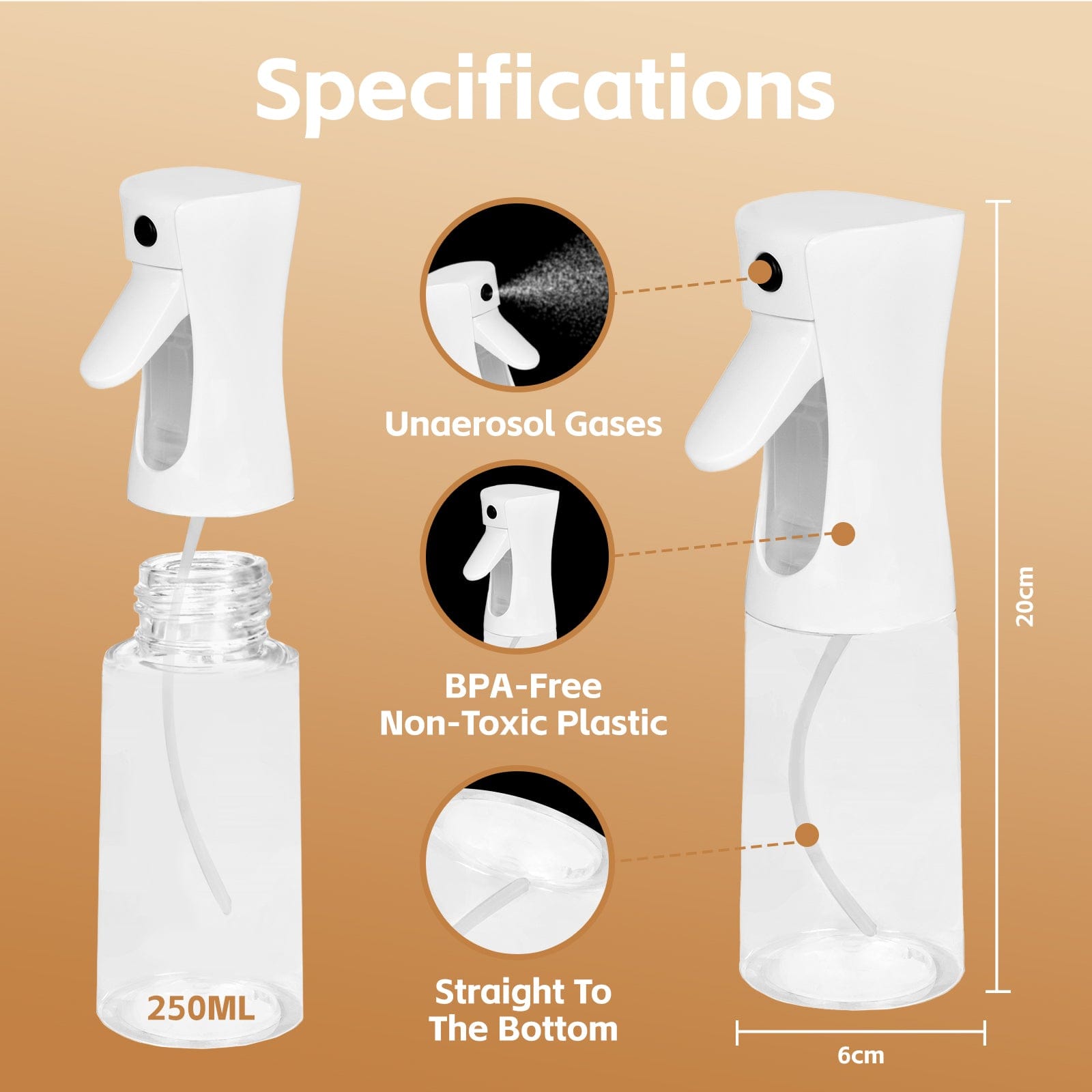 COOK EASY Oil Sprayer 2 Pcs 200ml Refillable Oil Spray Bottles