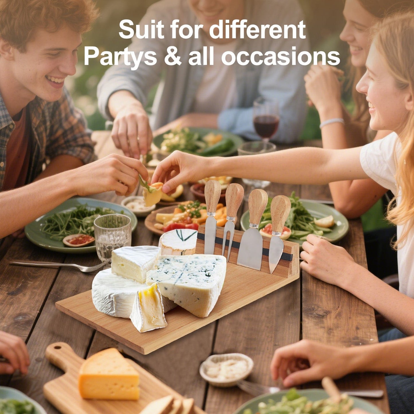 Living Today Bamboo Bamboo Cheese Board and Knife Set