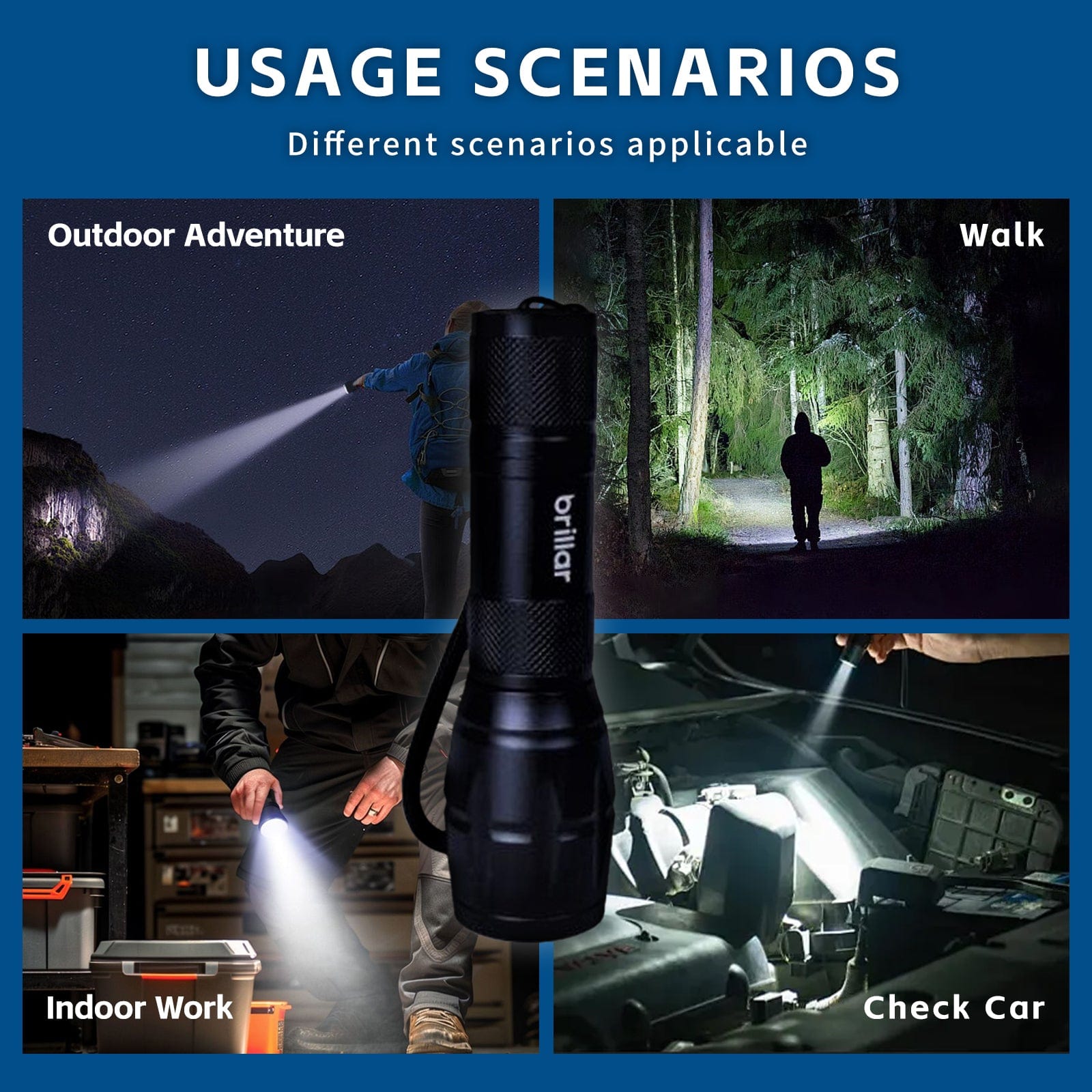 Brillar Flashlights Aluminium 5-Mode Tactical LED Flashlight