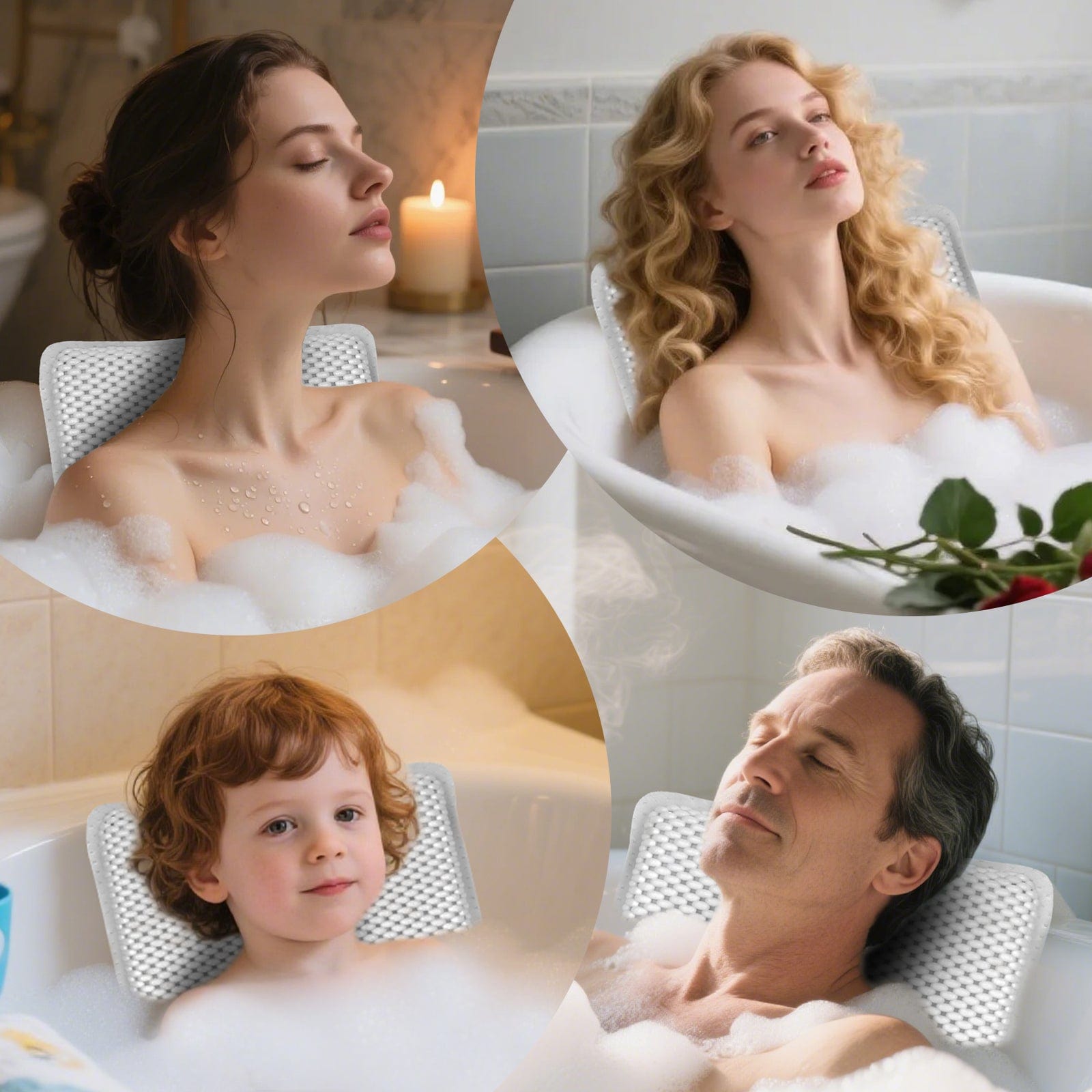 Living Today bathroom accessories Suction Cup Bath Pilllow