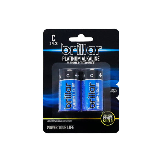Brillar General Purpose Batteries 2pk Brillar C Platinum Alkaline Batteries